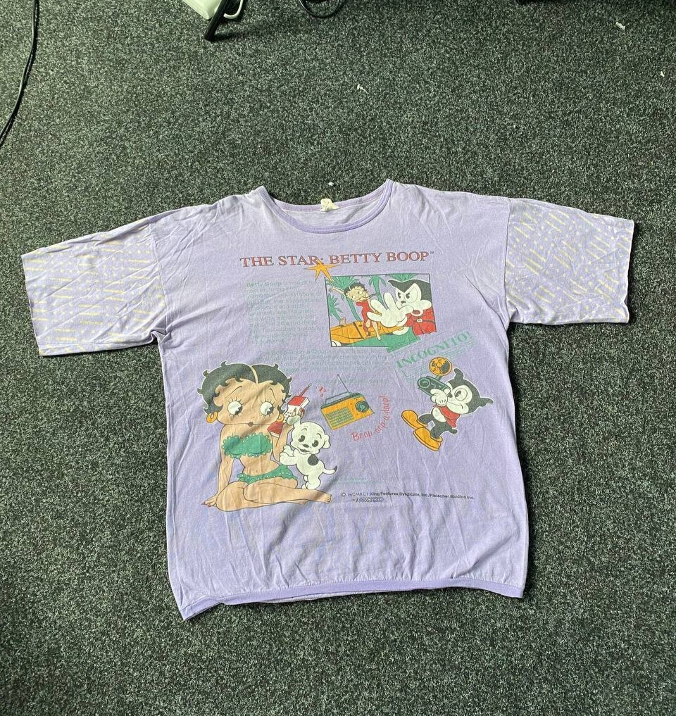 1991 Betty Boop The Star Incognito OG VNTG Purple Oversized Mens Large T Shirt