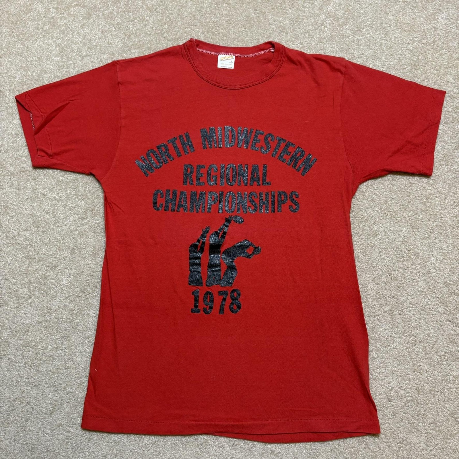 Vtg 70s Sportswear Shirt Mens Large North Midwestern Championships 1978 Retro