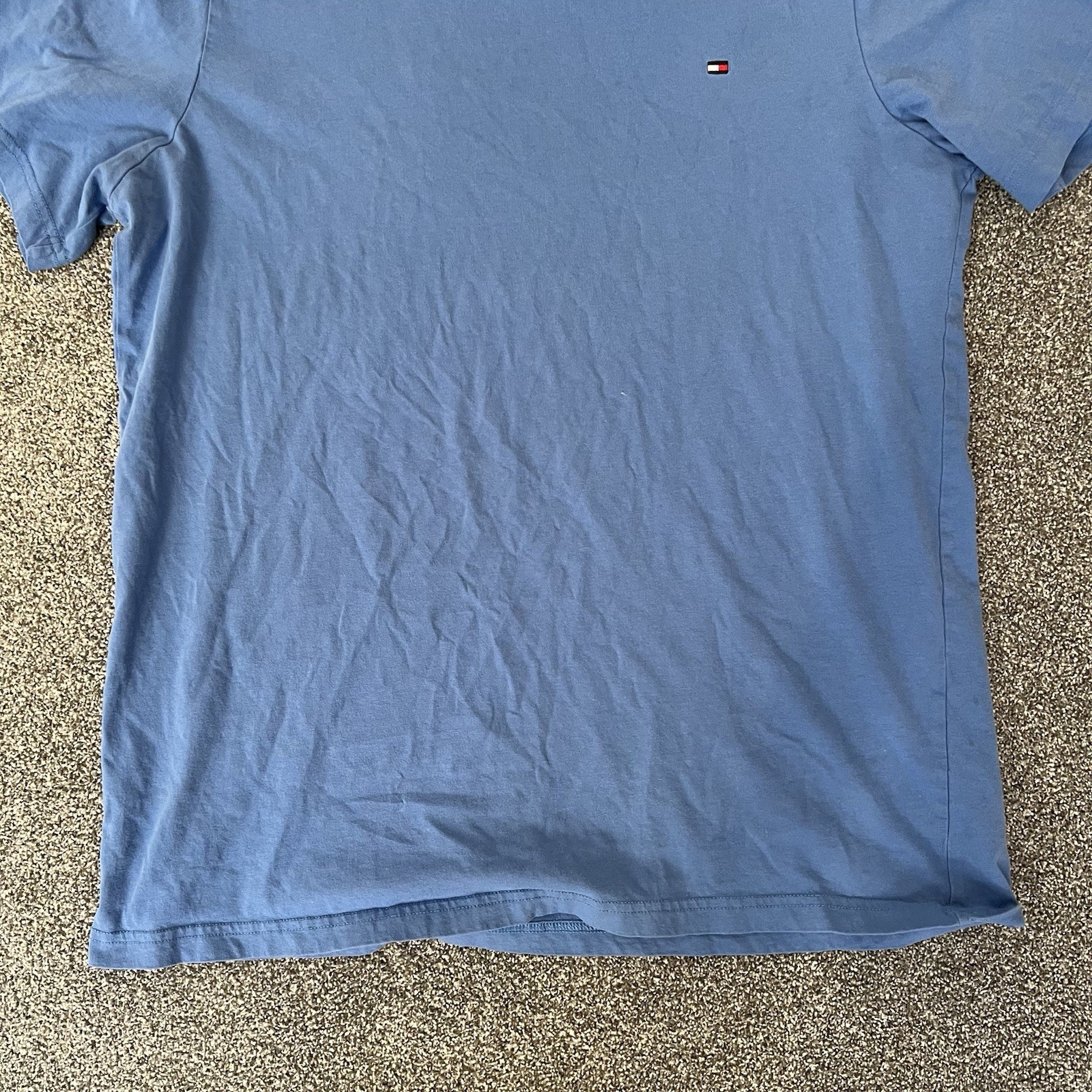 Tommy Hilfiger T Shirt Blue Flag Logo Short Sleeve Tee Mens L