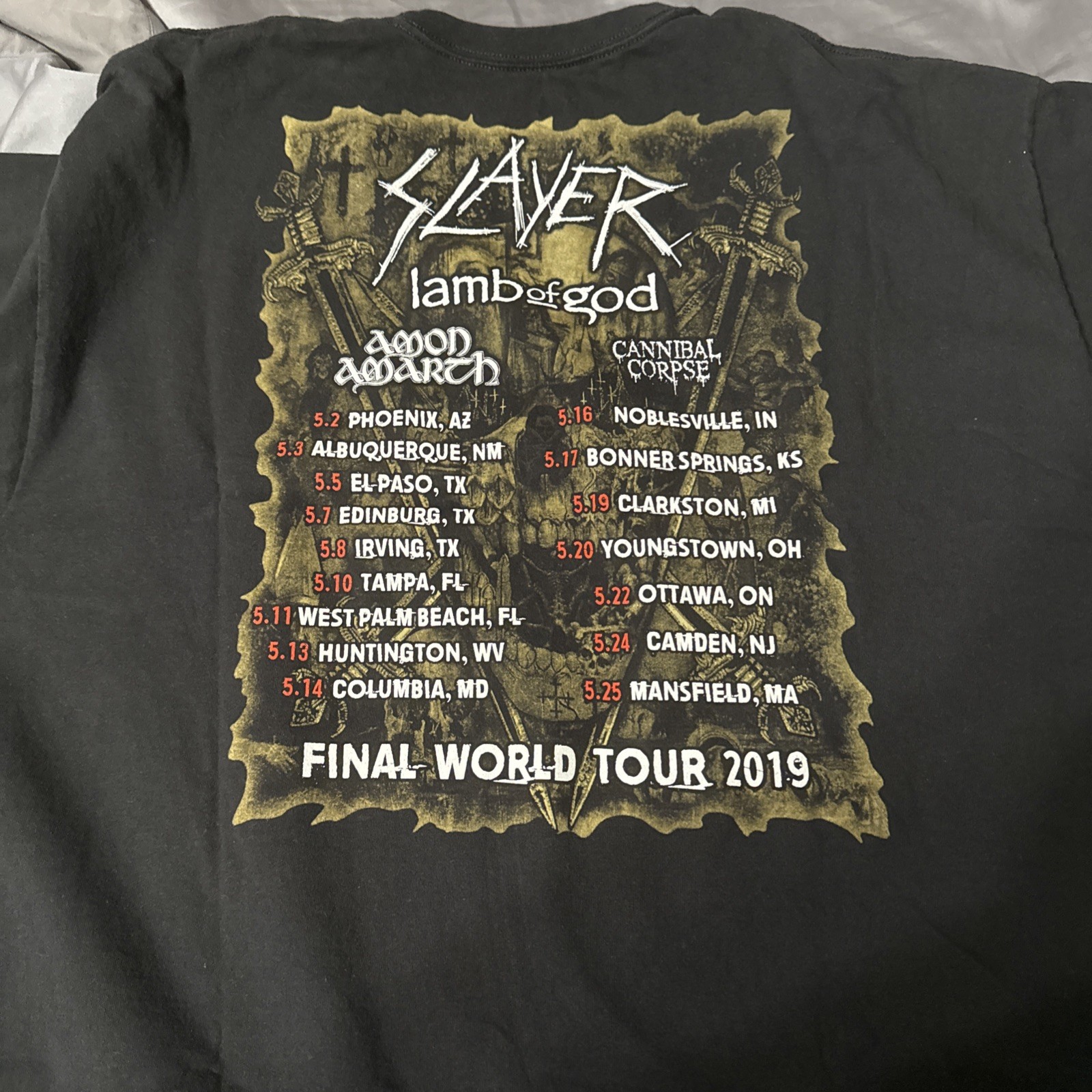 Slayer 2019 The Final Campaign Tour Shirts Lot Of 2 XXL