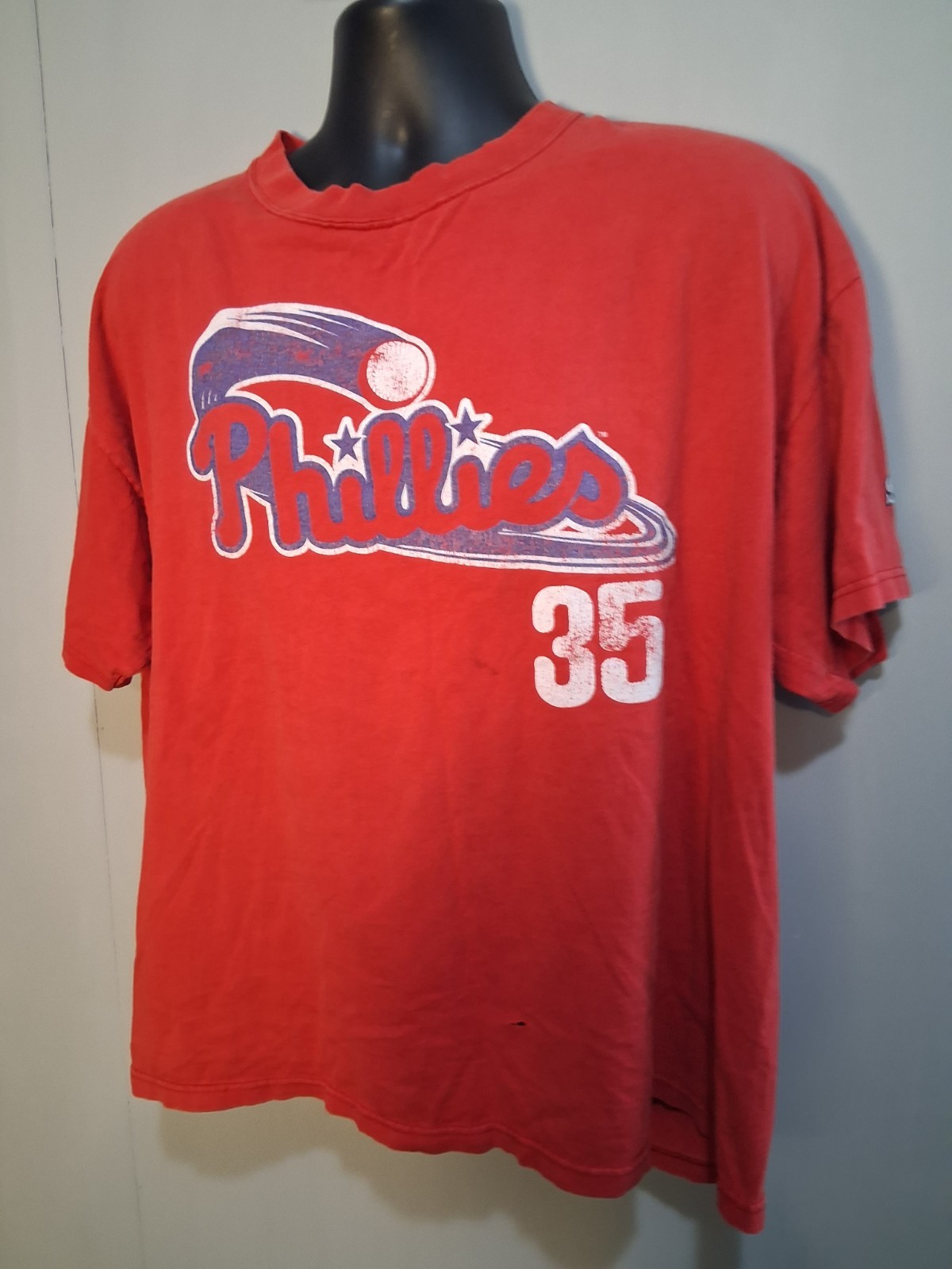 Genuine Merchandise Shirt XL Phillies 2008 World Series Trashed Very Distressed