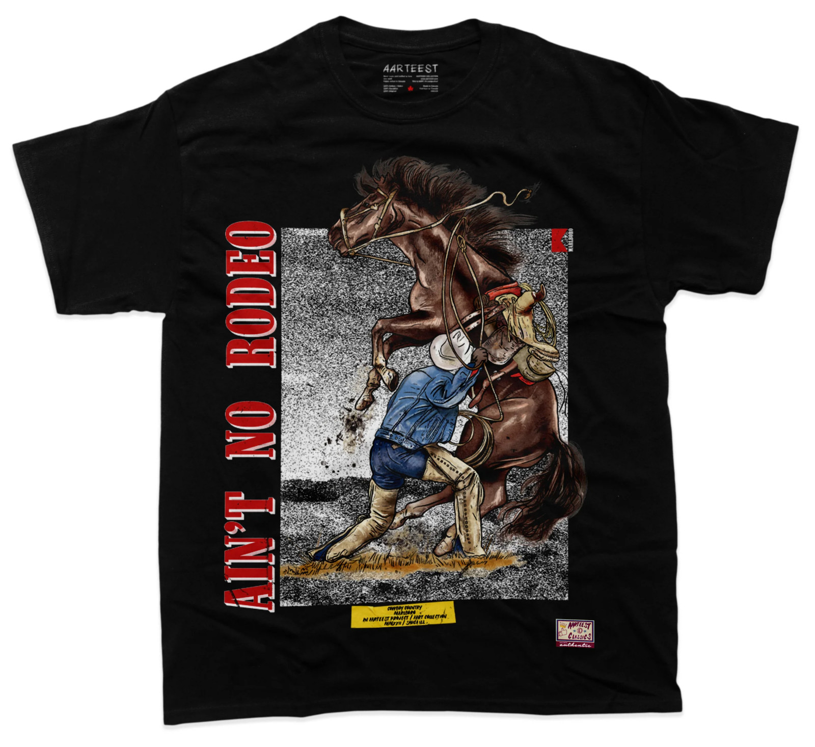 Vintage Marlboro Aint No Rodeo Cowboy T-Shirt Wild West Graphic Tee Country Men