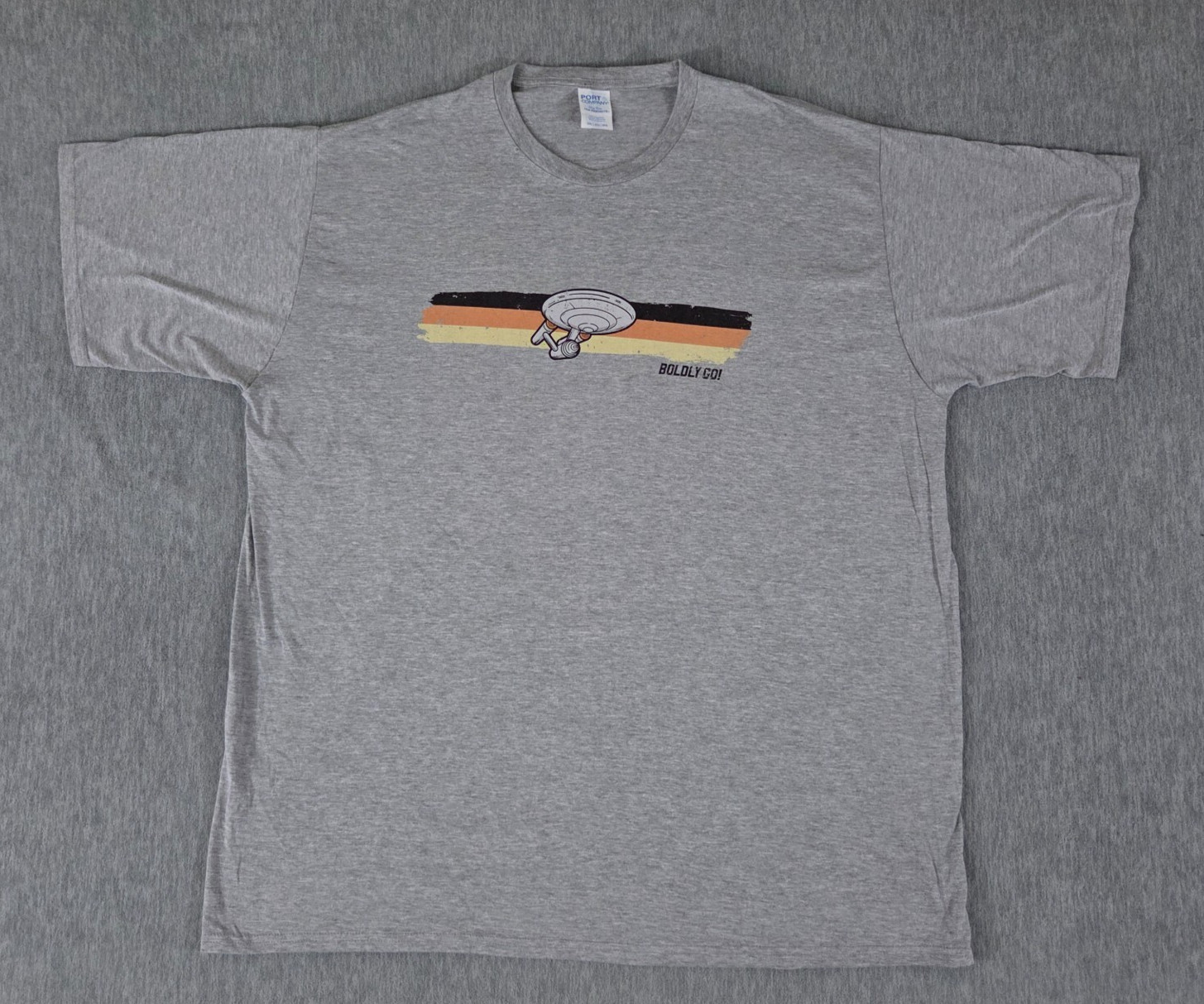Star Trek Shirt Original Series Enterprise Boldy Go Adult 3XL Gray