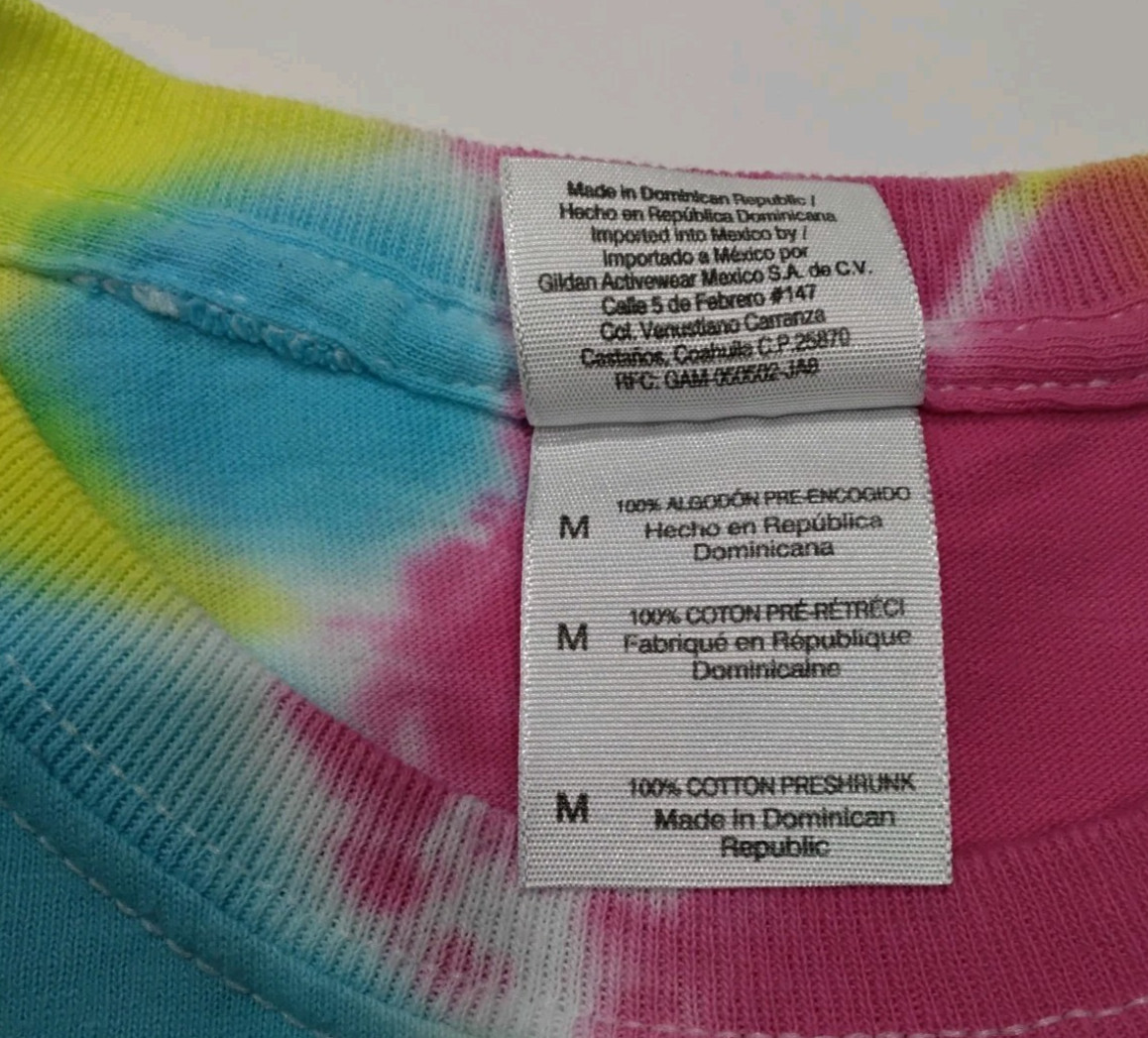 New Tie Dye Men’s Medium T-Shirt Blue Yellow Multicolor Summer Swirl Spiral