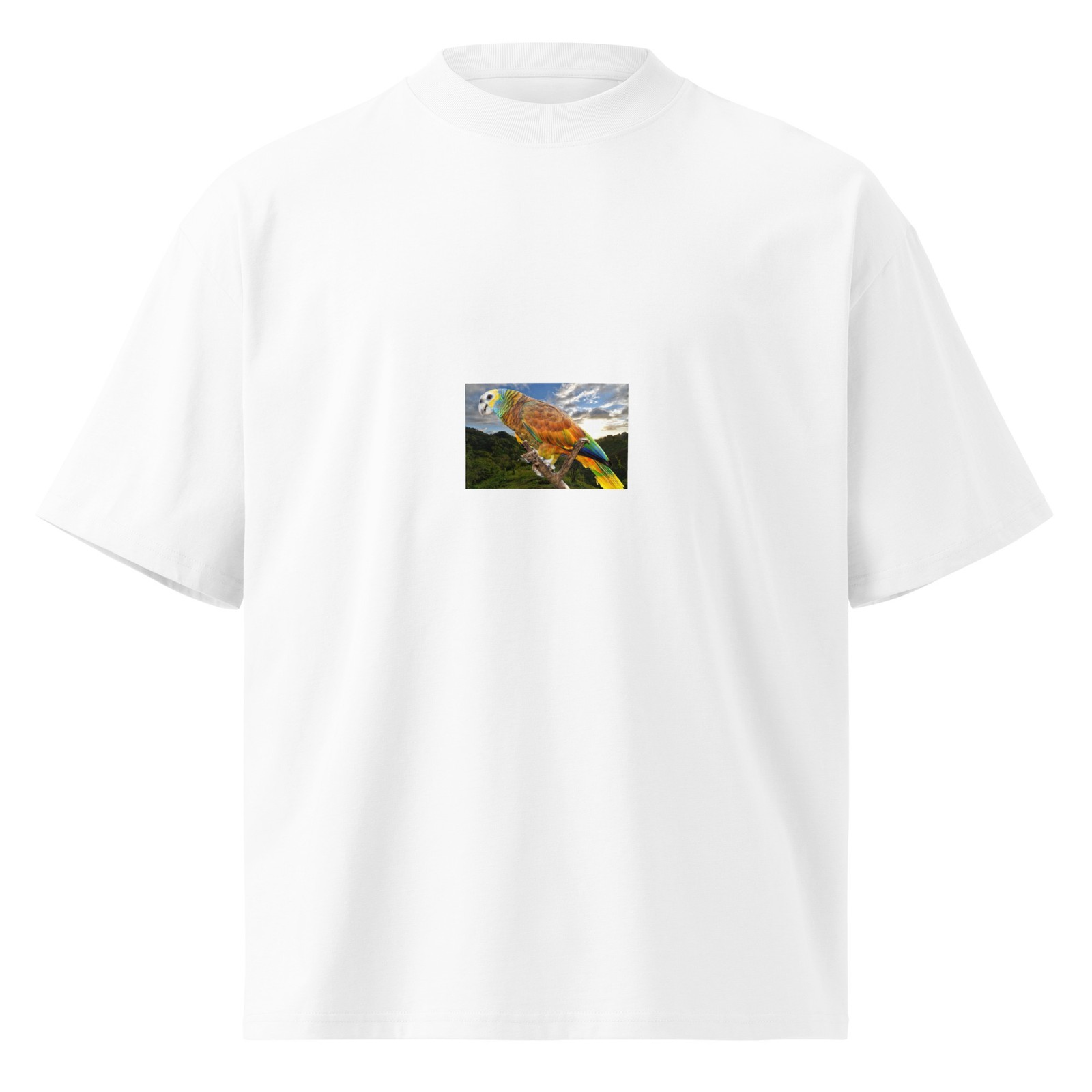 Unisex organic oversized high neck t-shirt