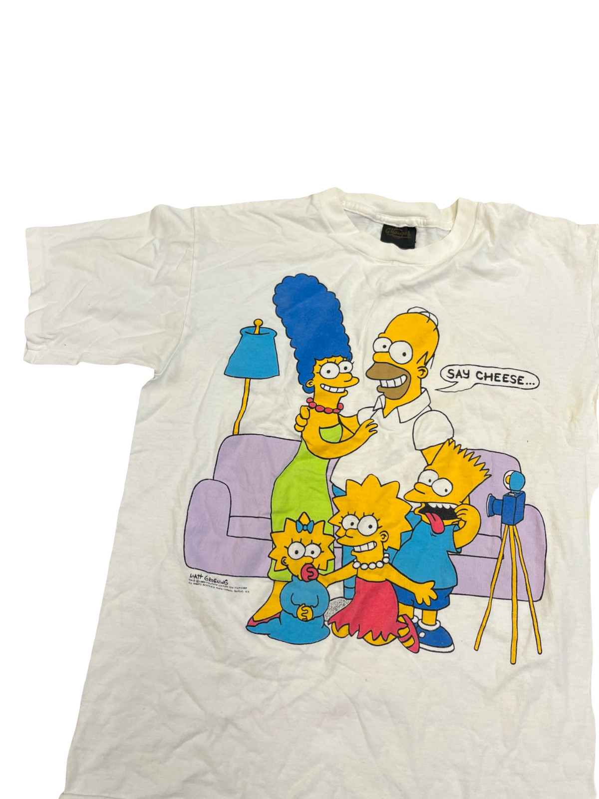 Vtg 1989 The Simpsons Say Cheese T Shirt Changes Tag Single Stitch 80s Cartoon
