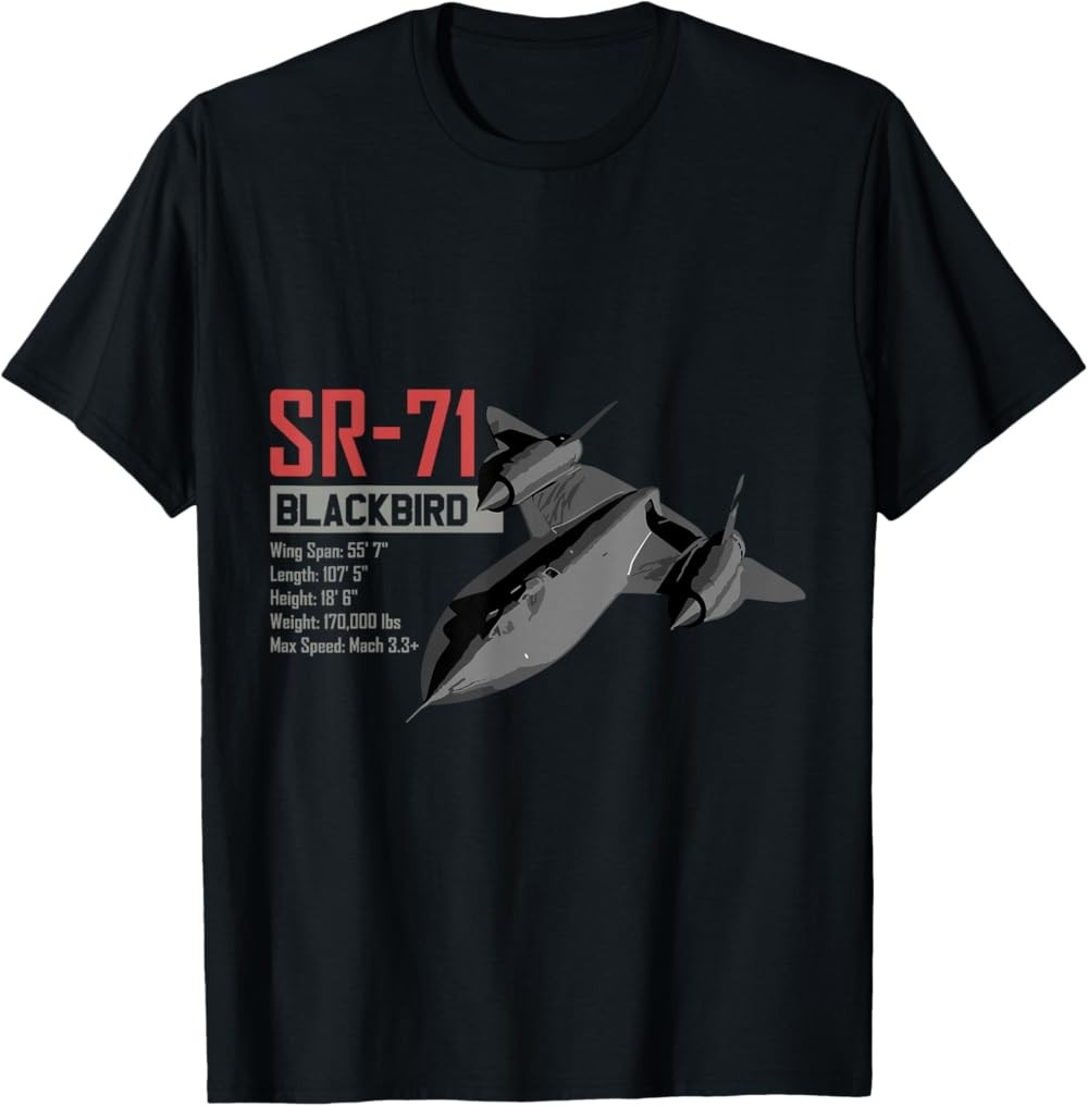 NEW LIMITED American Reconnaissance Aircraft SR71 Blackbird T-Shirt