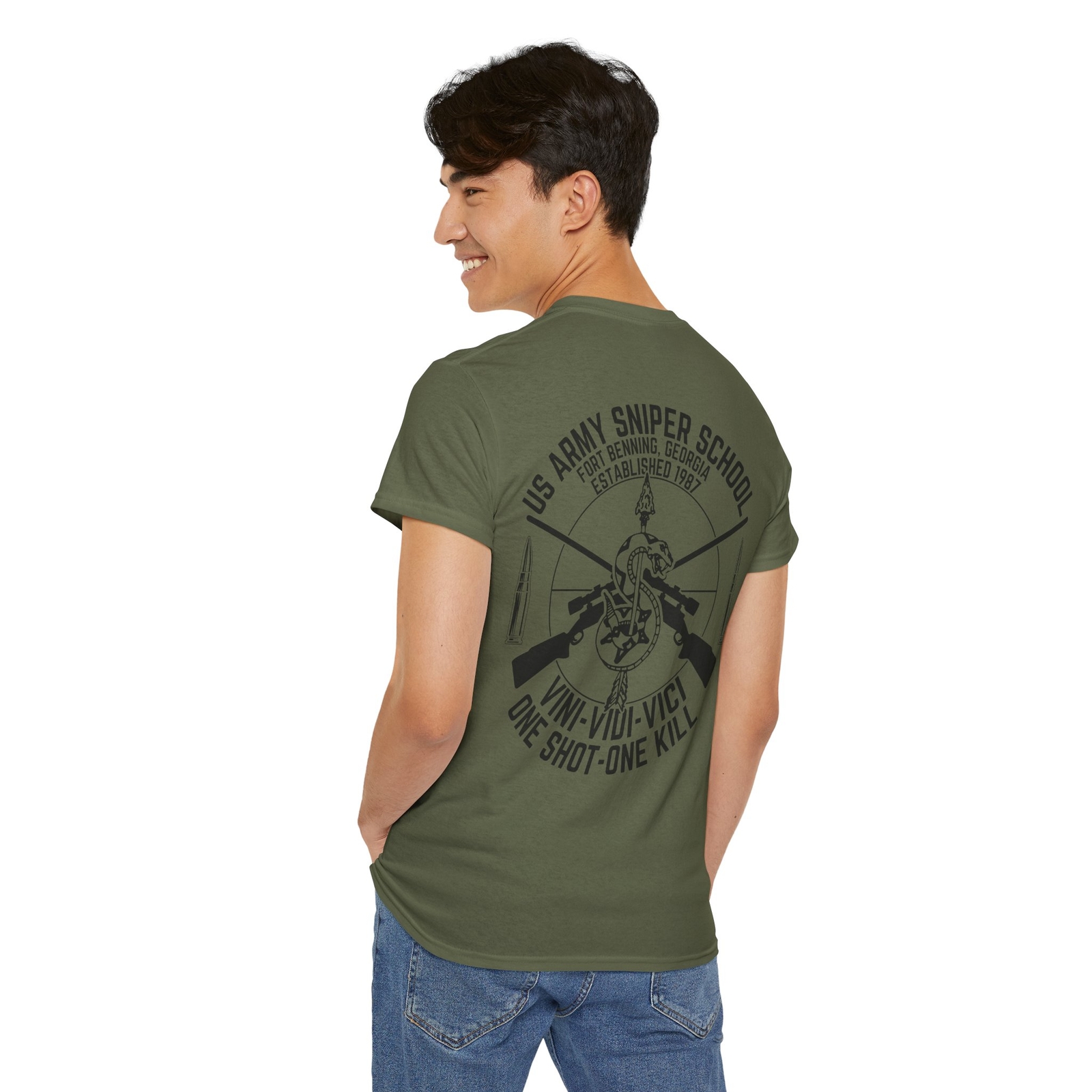 US Army Special Force Sniper School Fort Benning Training Vini Vidi Vici T shirt