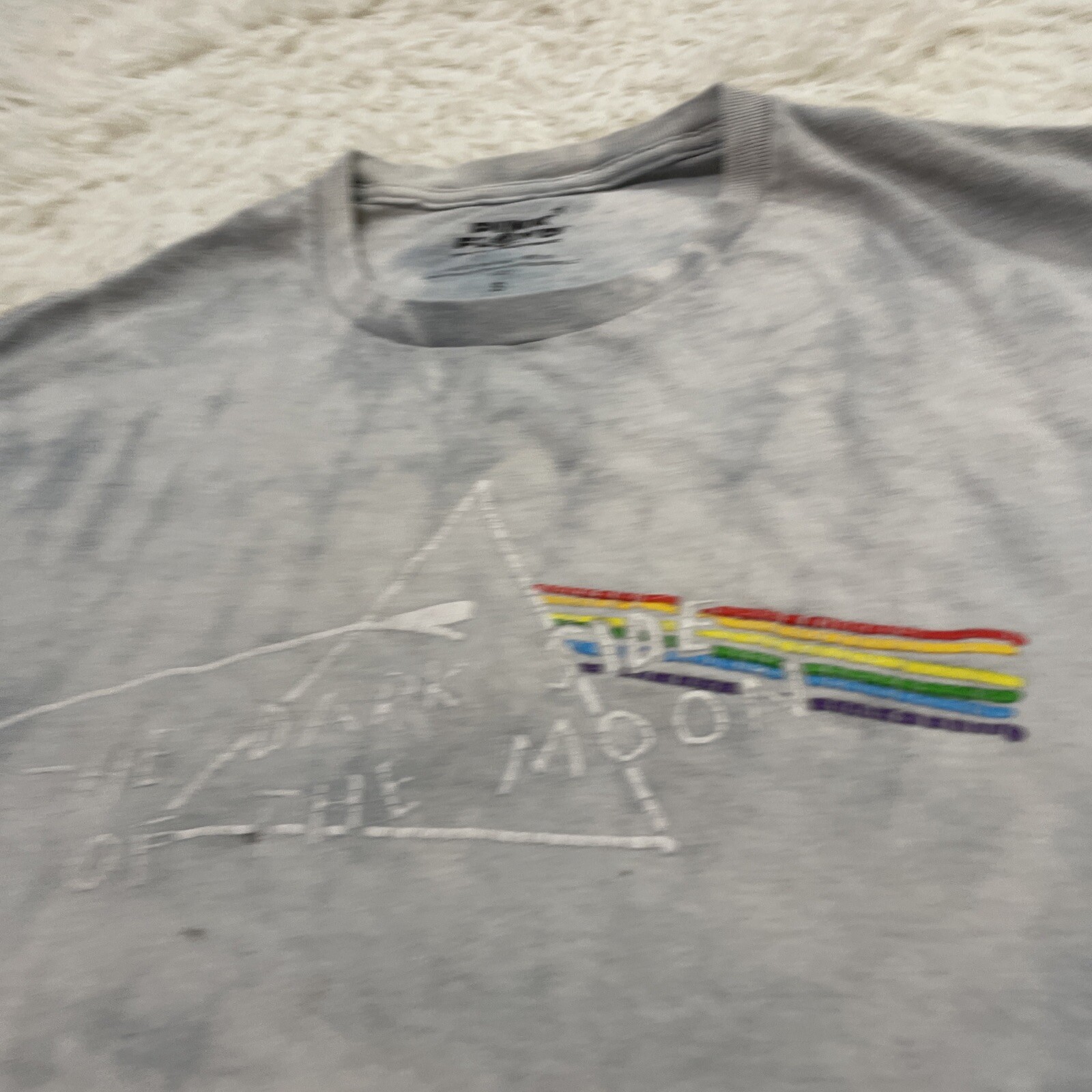 PINK FLOYD Shirt Men S Blue Dark Side of the Moon Rock Music Spellout Graphic
