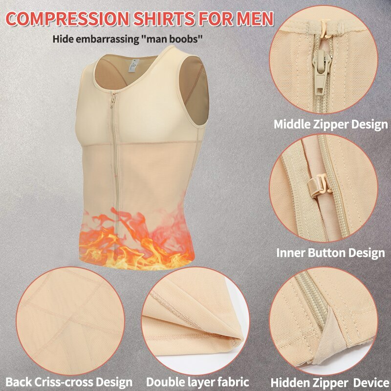 Fajas Para Hombres Faja Reductora De Hombre Men Body Shaper Tummy Control Tanks