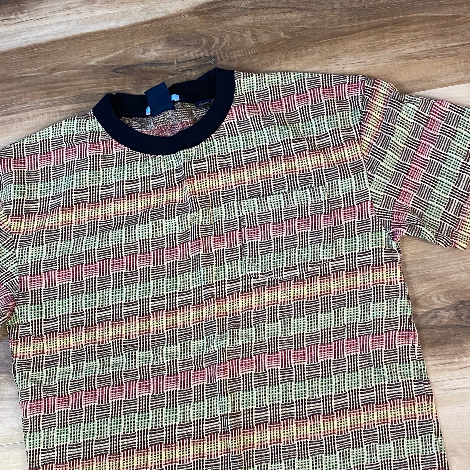 Scotch & Soda Tee Men Small Streetwear 100% Cotton Multi Color Basketweave