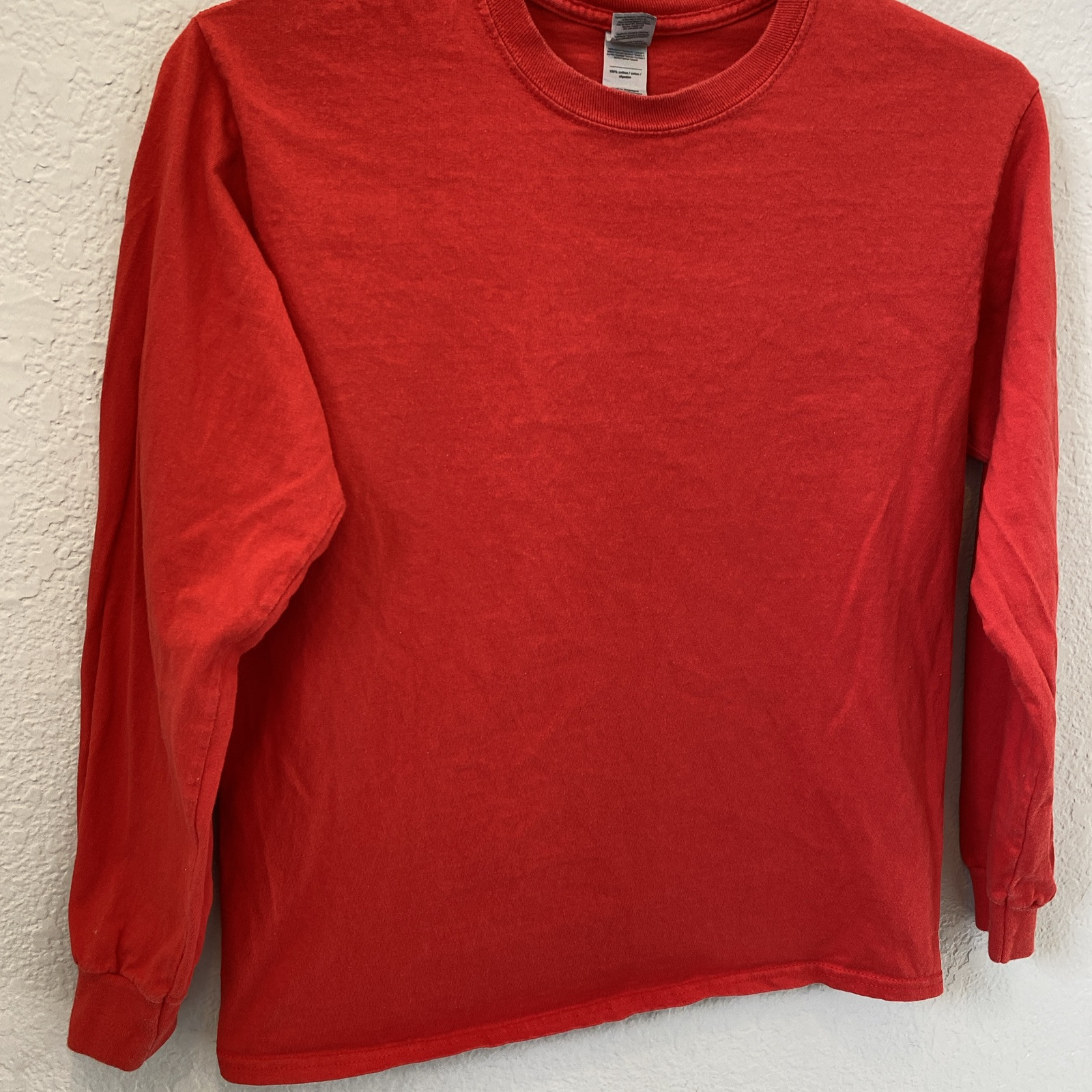 Gildan LONG SLEEVE PULLOVER Tee SHIRT MENS M Red. #R