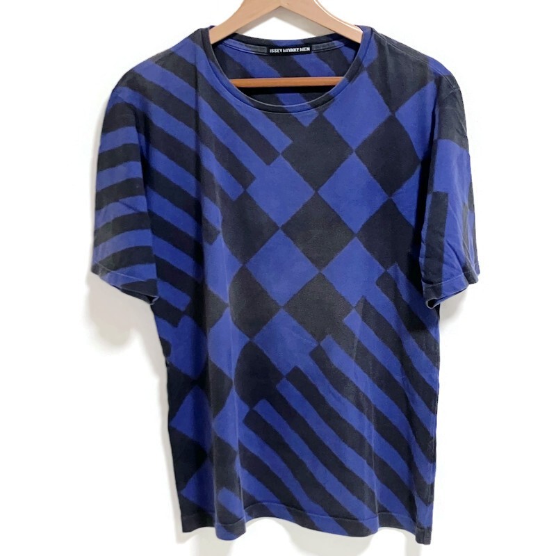 ISSEY MIYAKE MEN Stripe & Check All-Over Print S/S T-Shirt – Size 4 (Large)