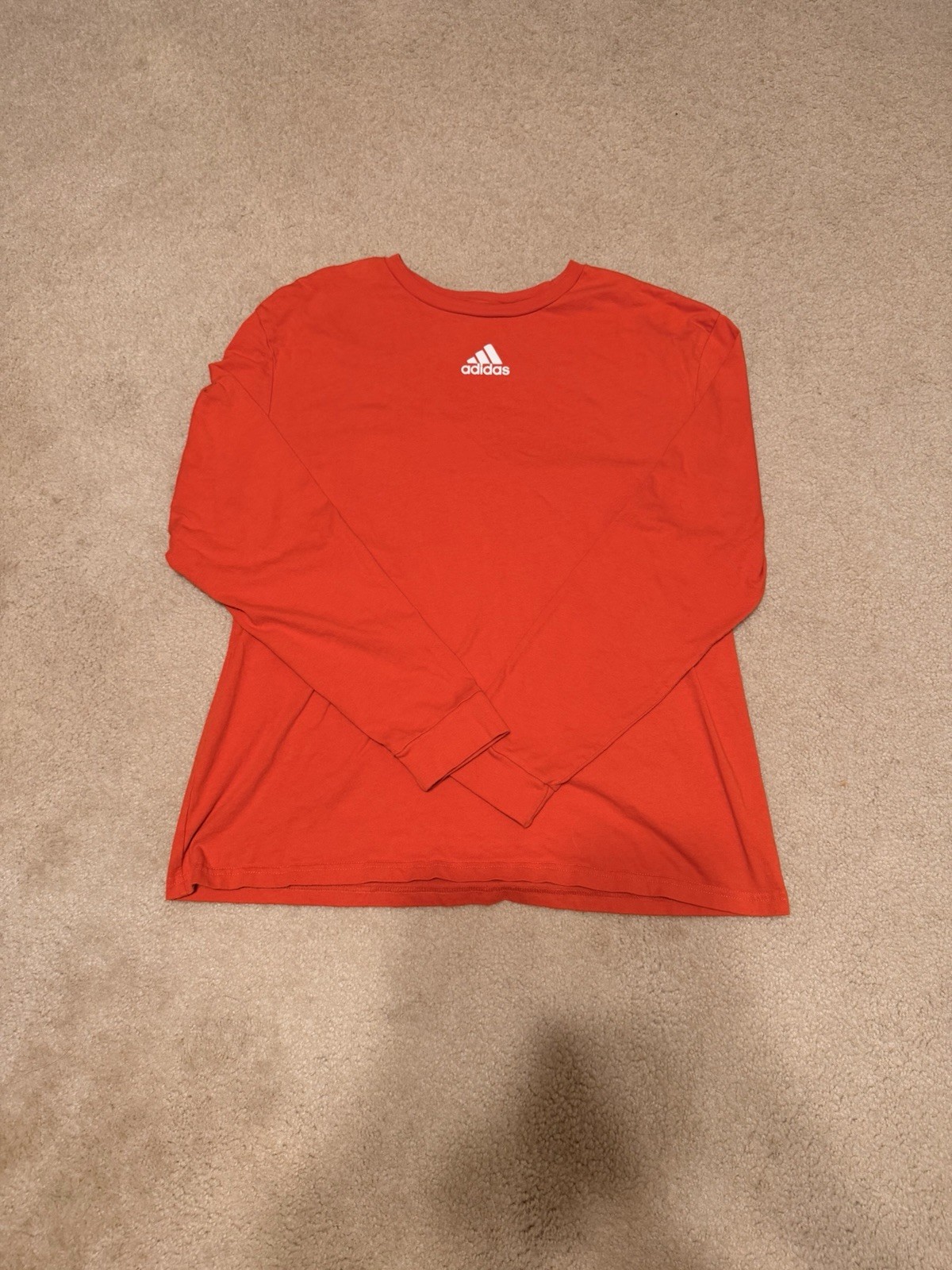 Adidas Amplifier Tee Long Sleeve Shirt Mens 2XL Orange Crew Neck Cotton Gym