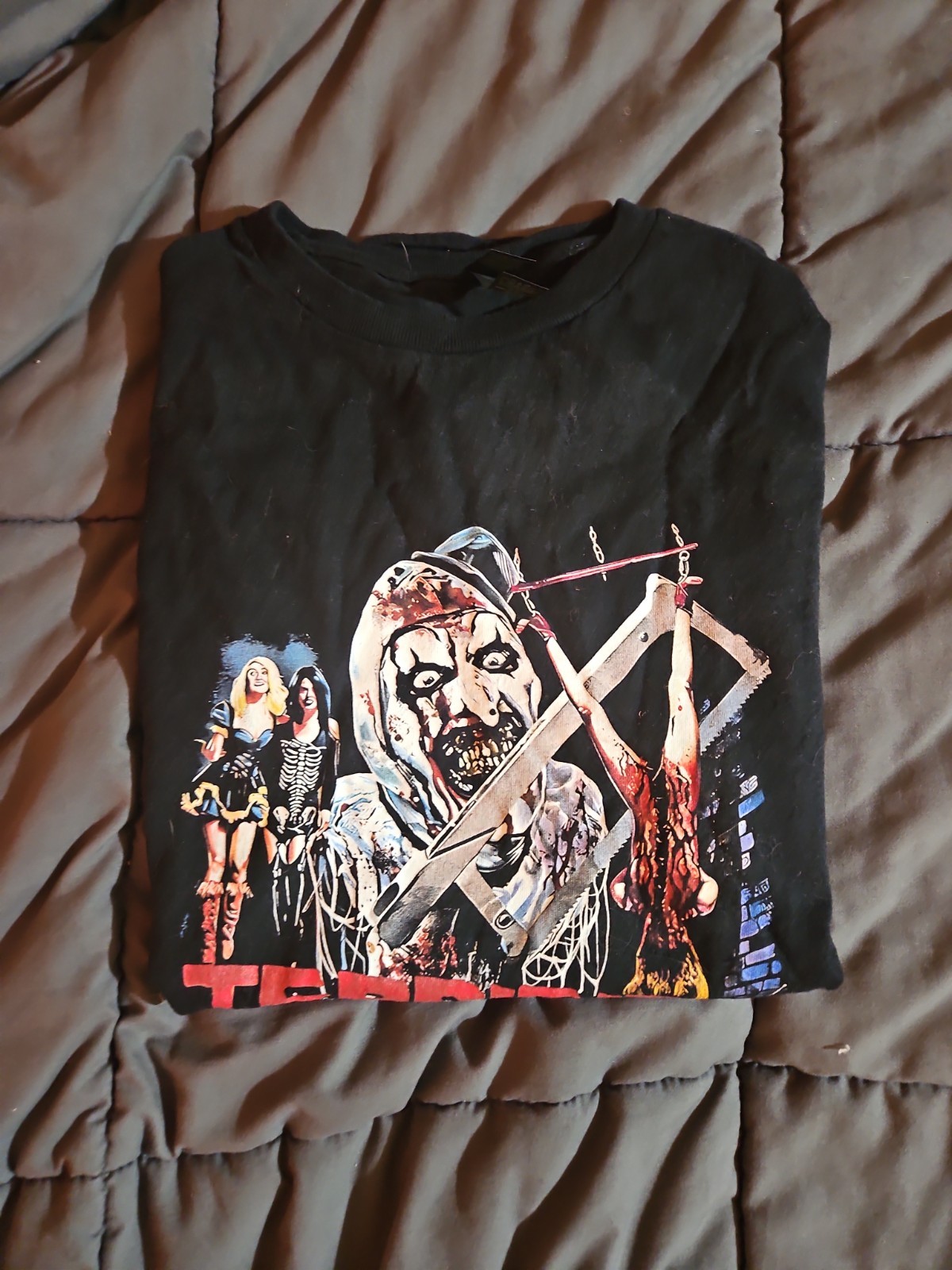 Terrifier On Print Design T-Shirt by Terror Threads Size M Black Official Tee
