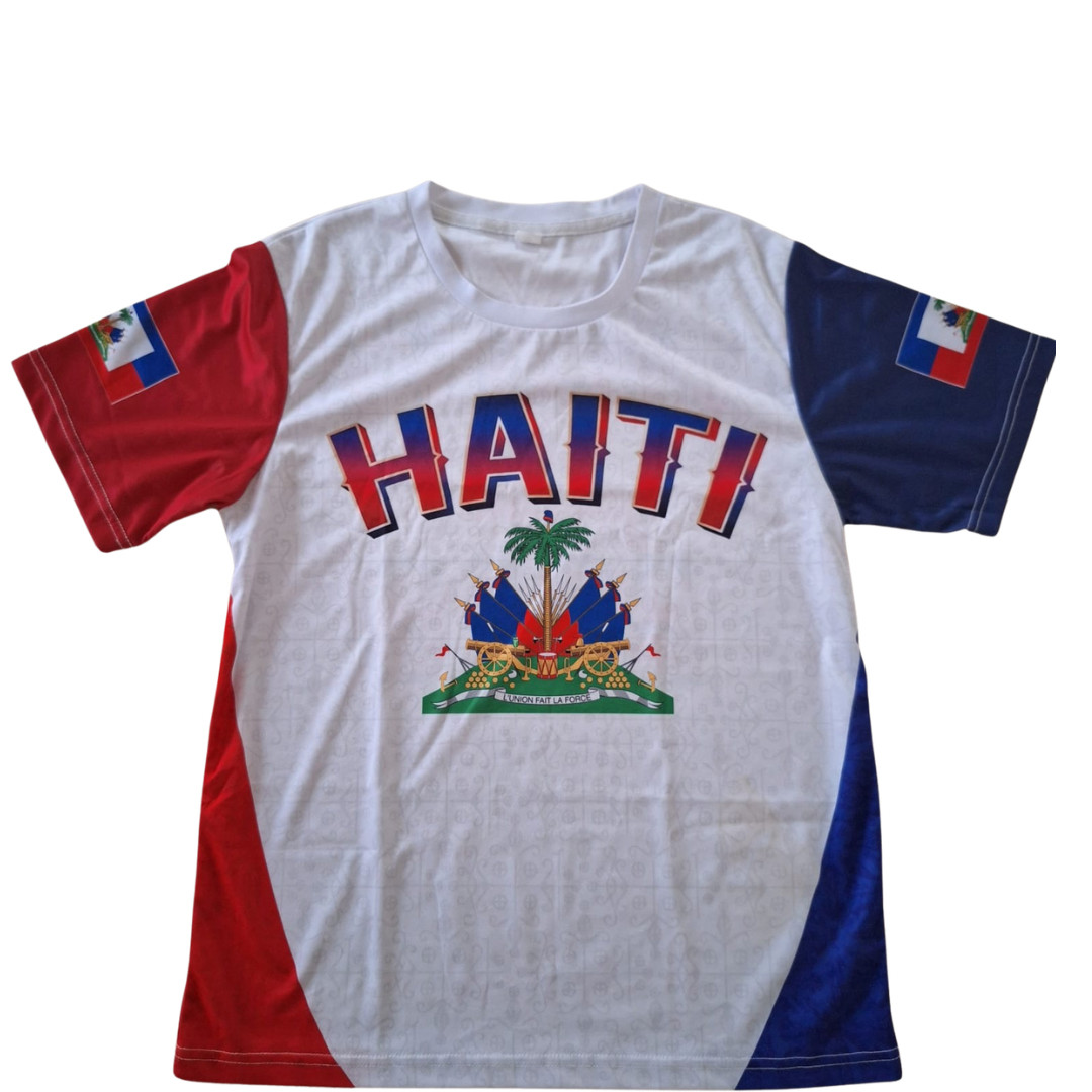 Haitian Flag Shirt Haiti Pride Graphic T-Shirt Unisex White Tee S-XL