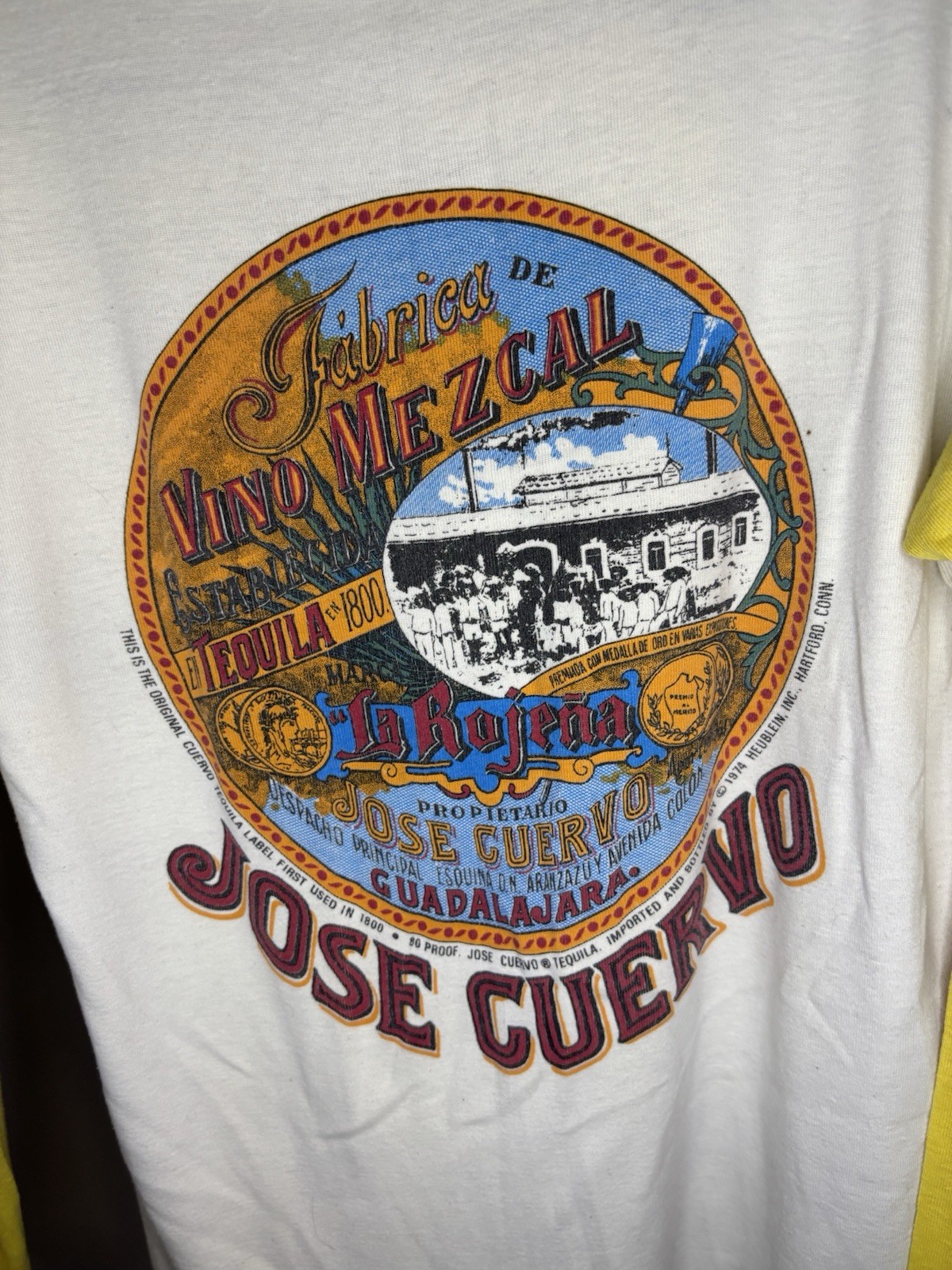 Vintage 1979 Jose Cuervo Original Label Long John Shirts Henley Sz. L
