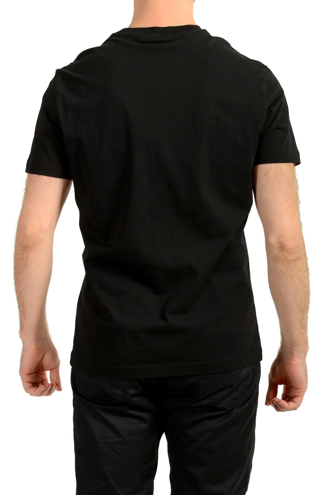 Versace Men’s Black Logo Print Crewneck Short Sleeve T-Shirt US 2XL IT 56