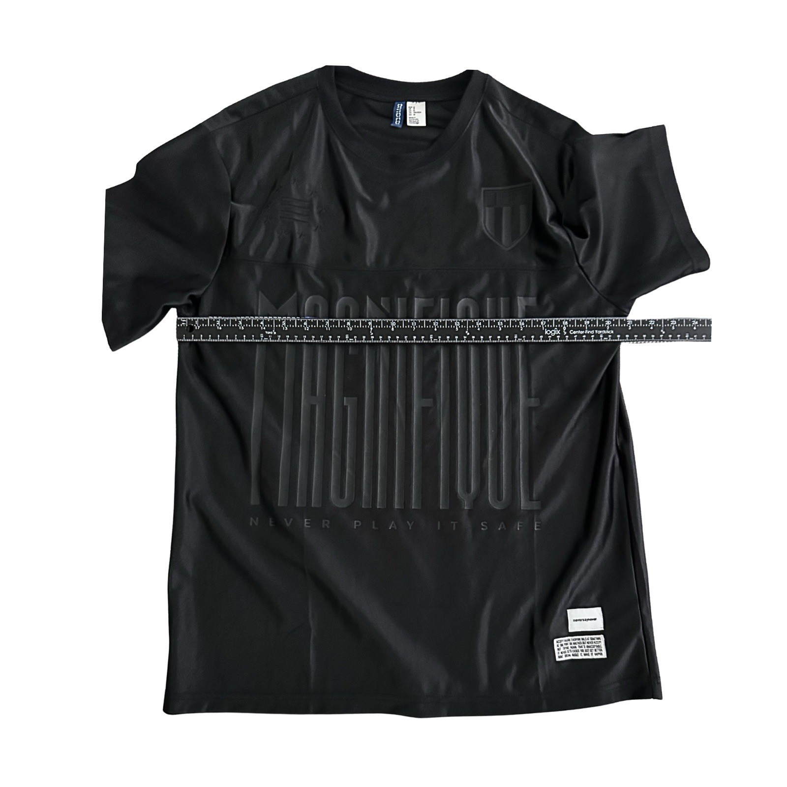 Soccer Jersey Style Shirt Mens Medium Black H&M Divided Short Sleeve Fashion Top