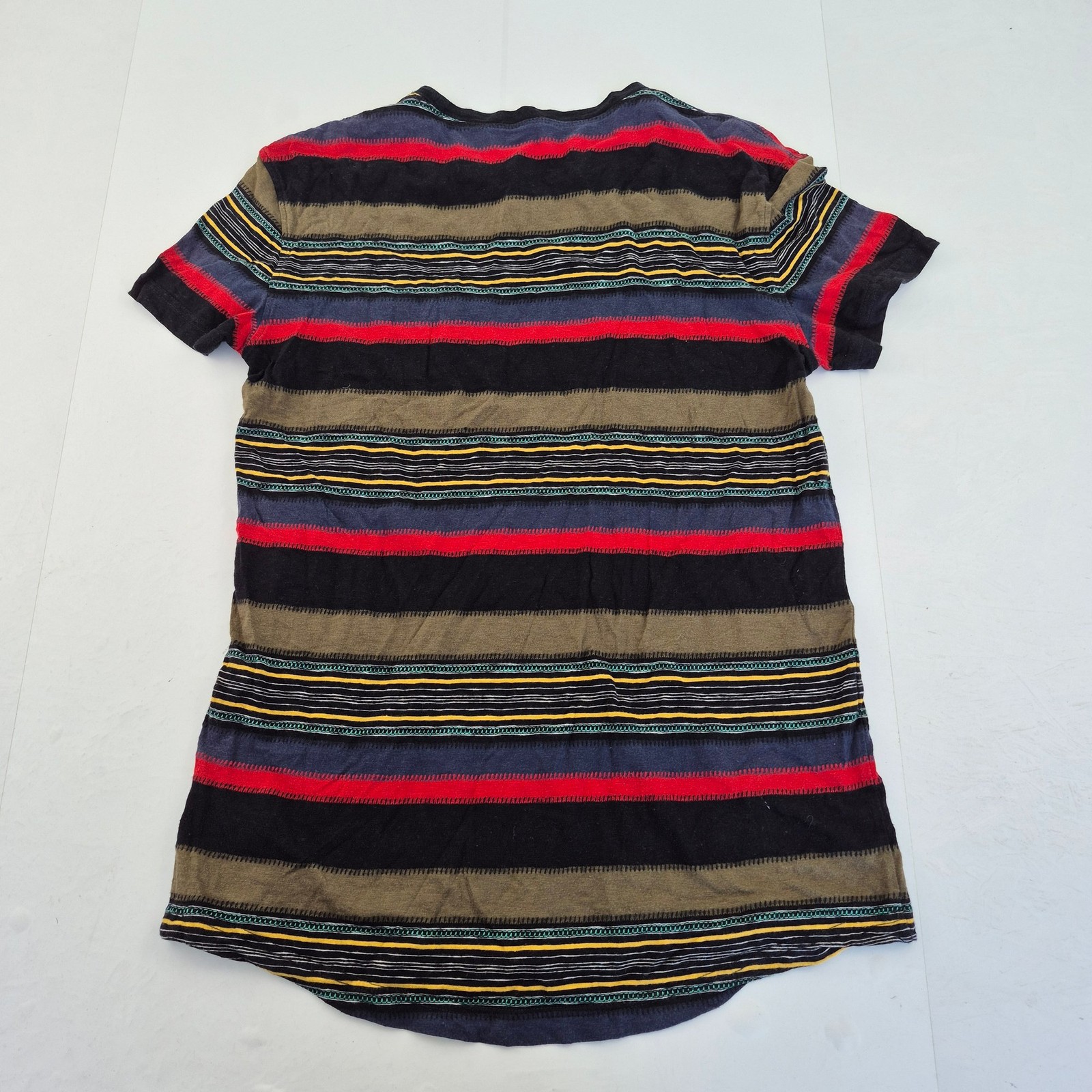AMERICAN EAGLE T-Shirt Small Multicoloured Men’s 100% Cotton Striped Longline