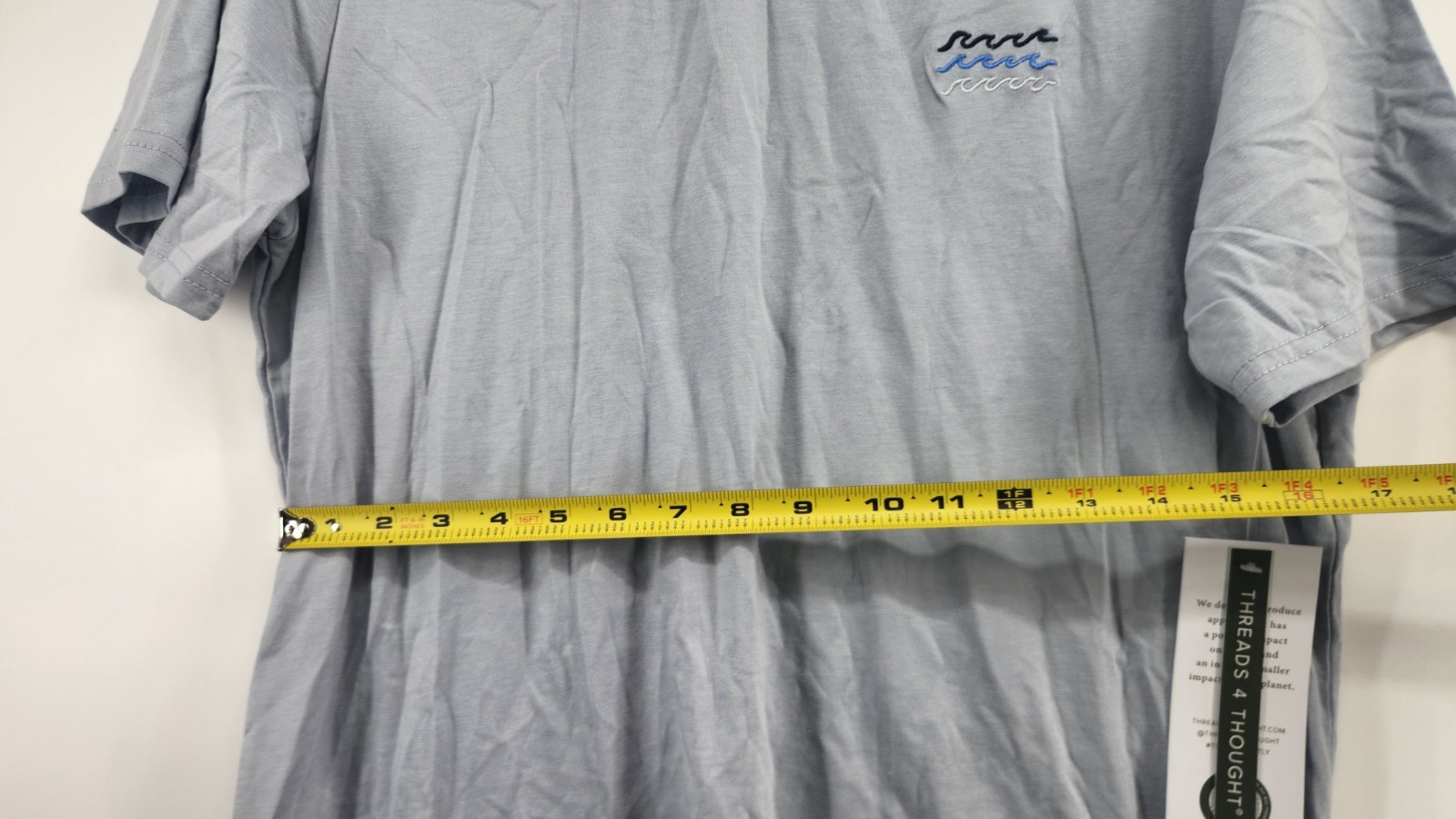 Threads 4 Thought Men’s Light Blue Medium Soft Wash Kea Wave Embroidered Shirt
