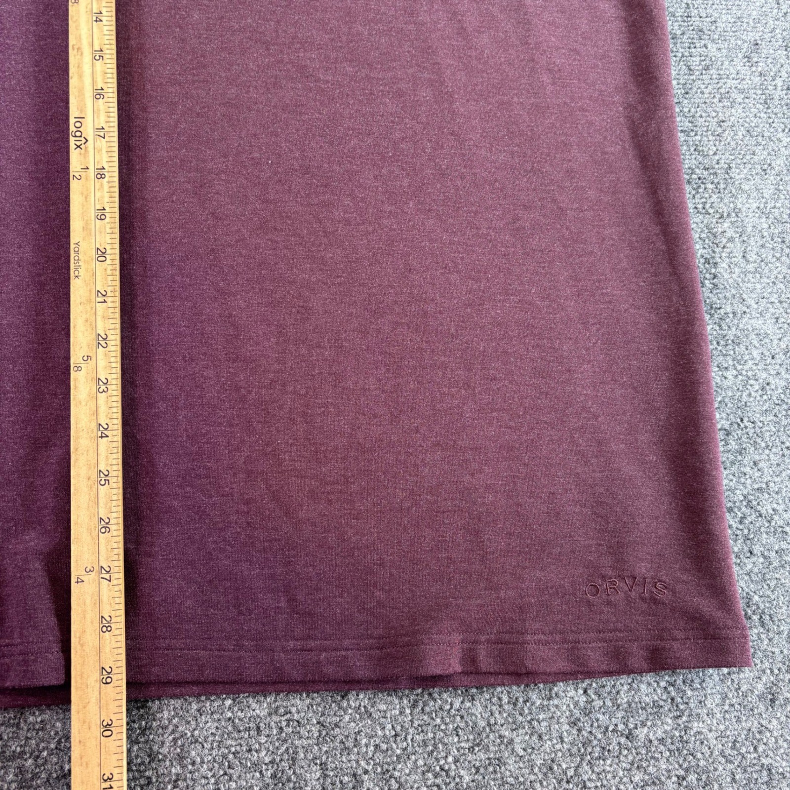Orvis Raglan Long Sleeve Shirt Mens XL Maroon Black Colorblock Stretch Casual