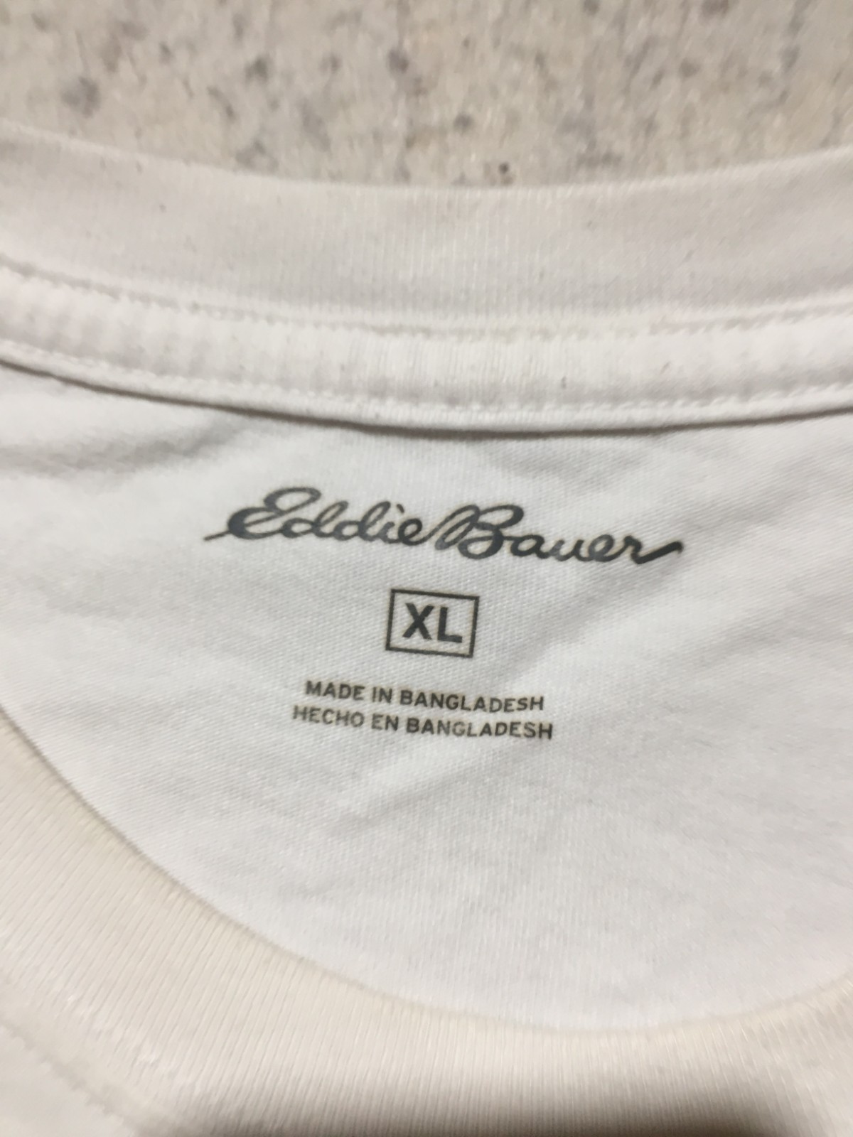 Eddie Bauer T Shirt Mens XL White Long Sleeve Crew Neck Soft