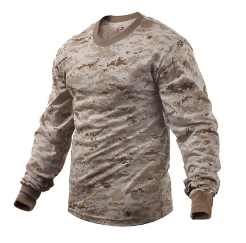 Desert Digital Camouflage LONG SLEEVE T-Shirt MARPAT Style Hiking Hunting Camo