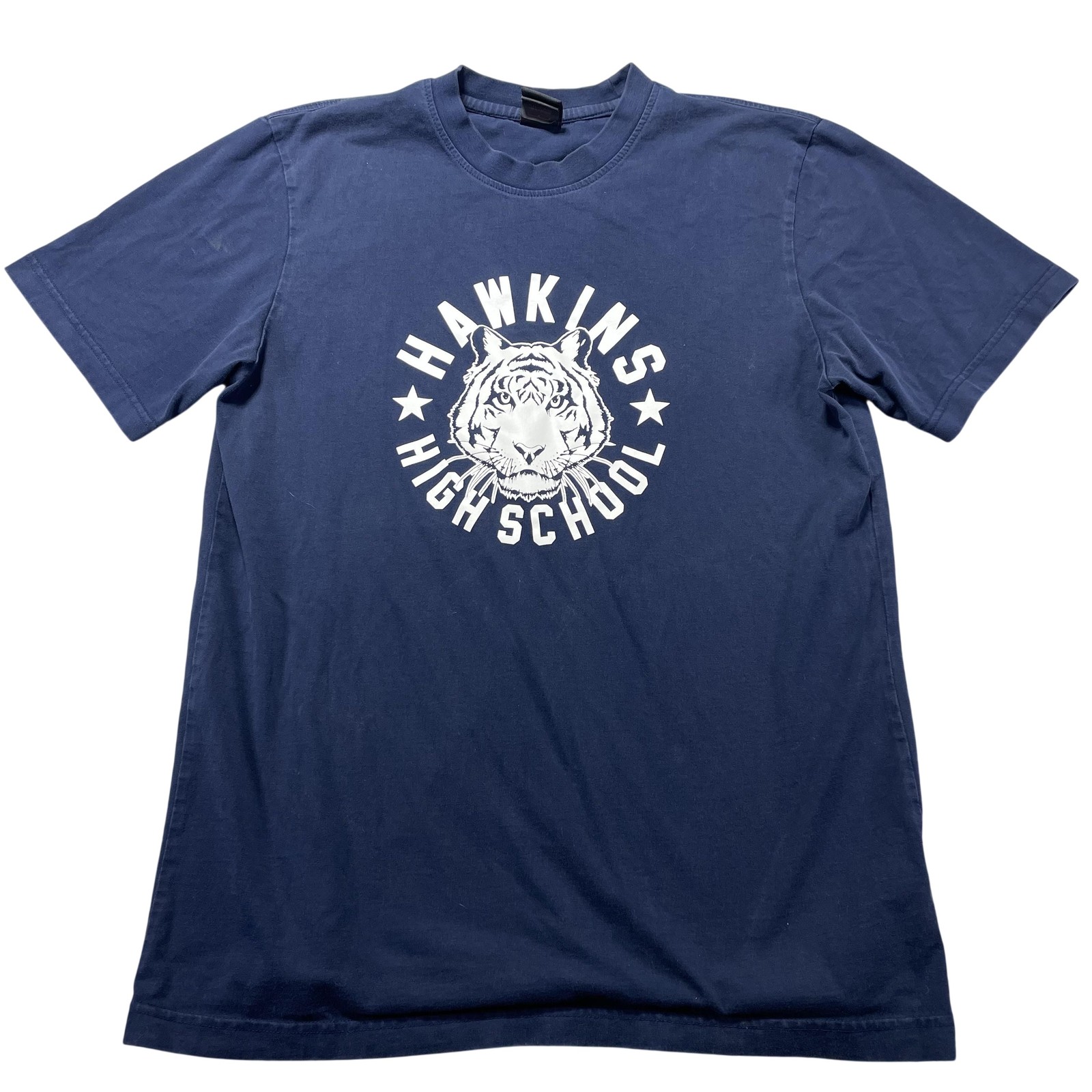 Nike Stranger Things Hawkins High School Shirt Mens Medium Blue Graphic Tee