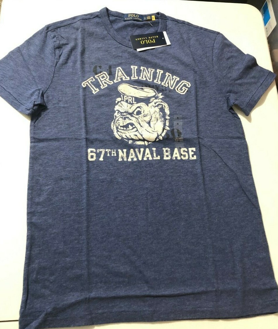 Ralph Lauren Polo 67th Naval Base Training Bulldog SS T-Shirt Blue Men’s sz M
