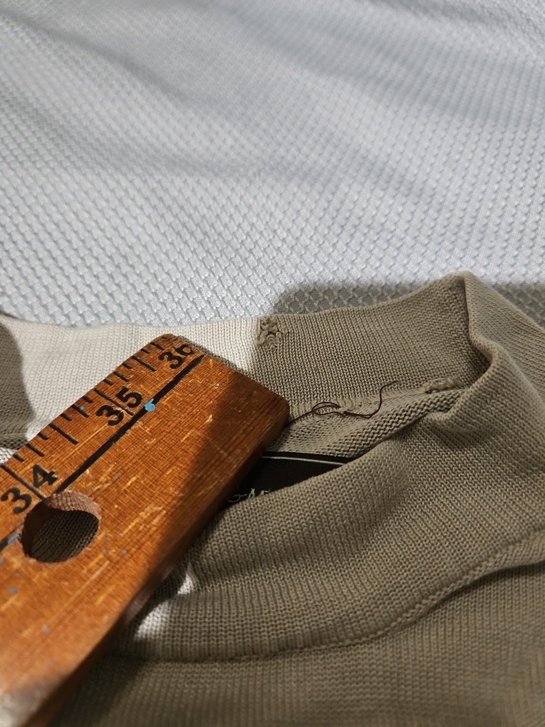 Johnston Murphy Shirt Mens XL Beige Silk Ribbed Raglan Sleeve Casual Luxury Tee