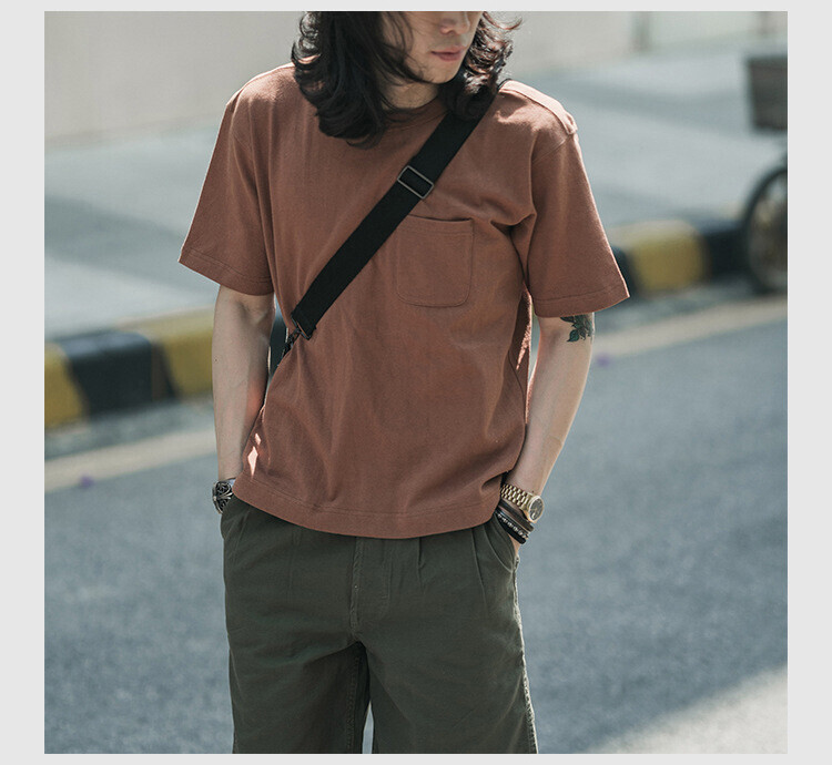 NON STOCK Men’s T-Shirts Short Sleeve Crew Neck Tee Shirt Heavyweight Cotton
