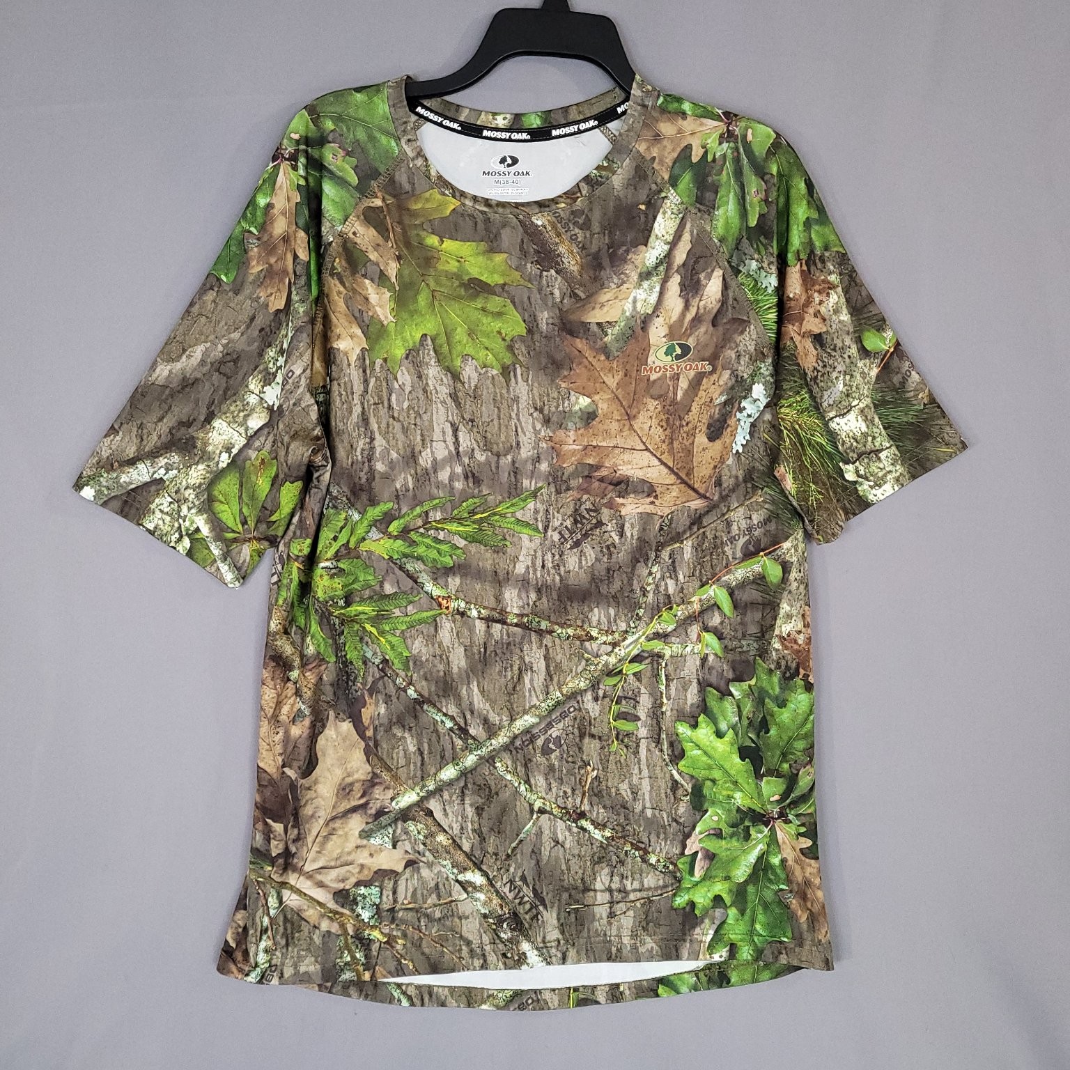 Mossy Oak Men’s T-Shirt M (38-40) Camo Polyester Spandex Moisture-Wicking