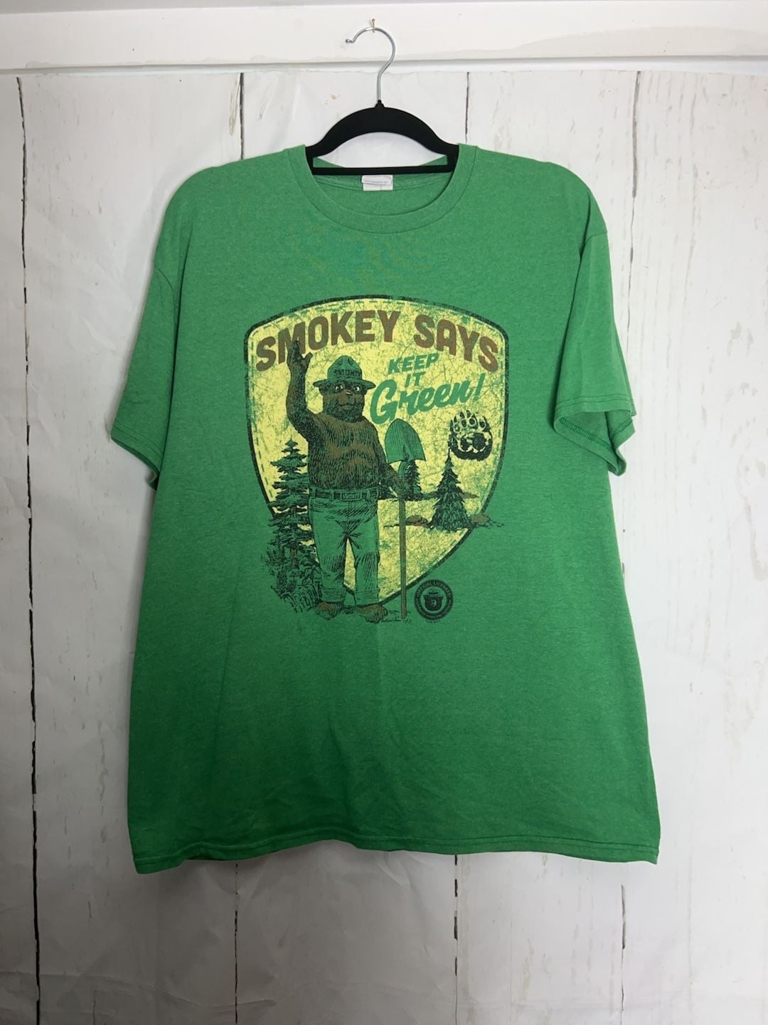 Delta Pro Weight Smokey Bear Keep It Green Graphic T-Shirt Size Large