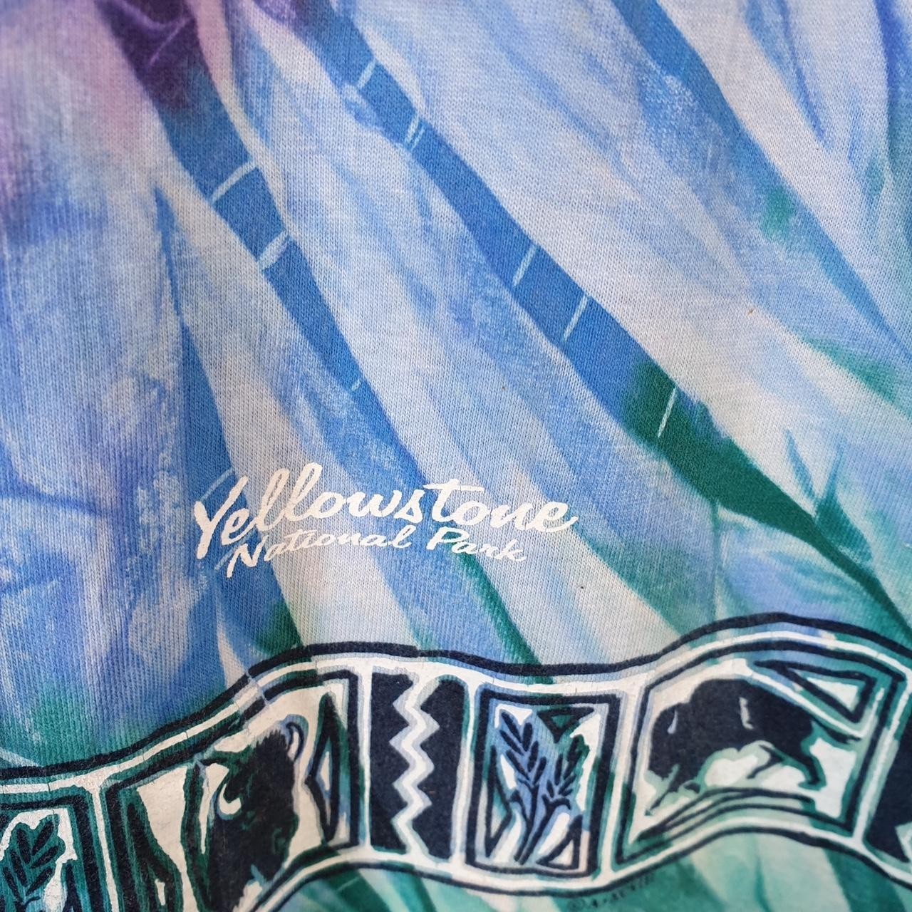 Vintage Yellowstone National Park Tie Dye USA 90s T Shirt Mens XL Multicoloured