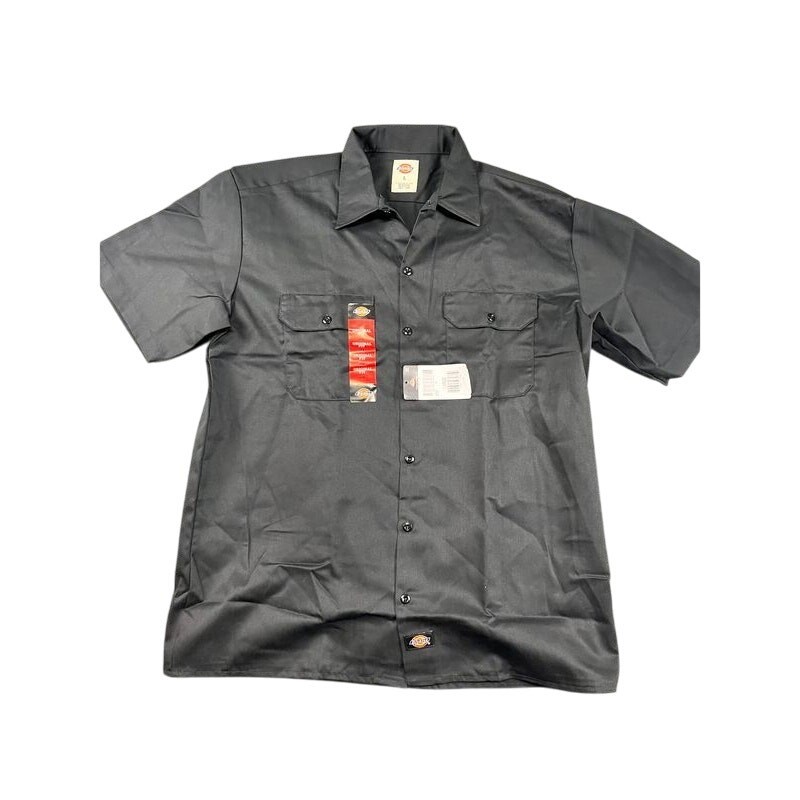 Men’s Dickies L Black Short Sleeve Work Shirt NWT New With Tags