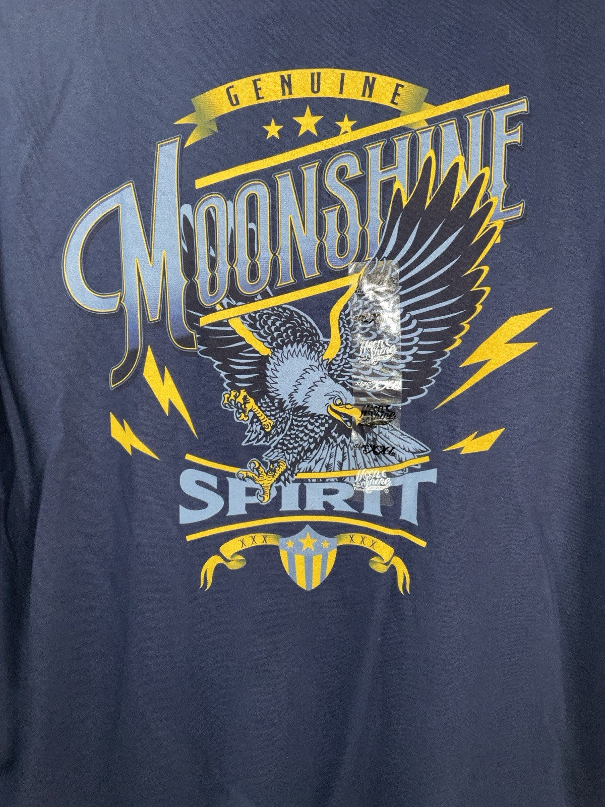 NWT Men’s Brad Paisley Moon Shine Spirit Eagle Lightning T-shirt Navy XXL (2XL)