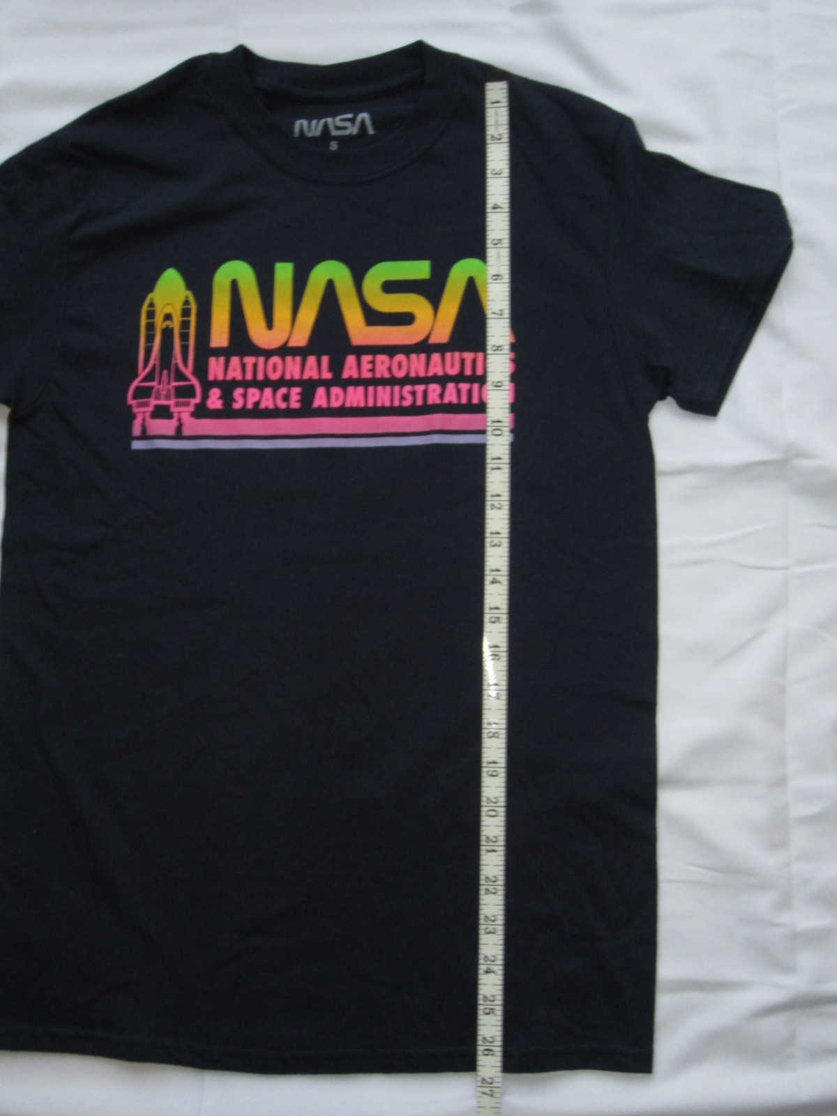 NASA Gradient Logo Short Sleeve Tee Shirt Navy Blue Adult Small NEW!