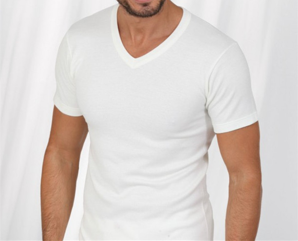 Lot 3 Pack Mens 100% Cotton Tagless V-Neck T-Shirts Undershirts Tee Shirts White