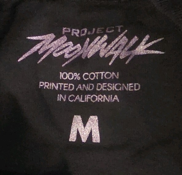 Project Moonwalk Men’s Black Astronaut Space Graphic Logo Crew Neck Tee M