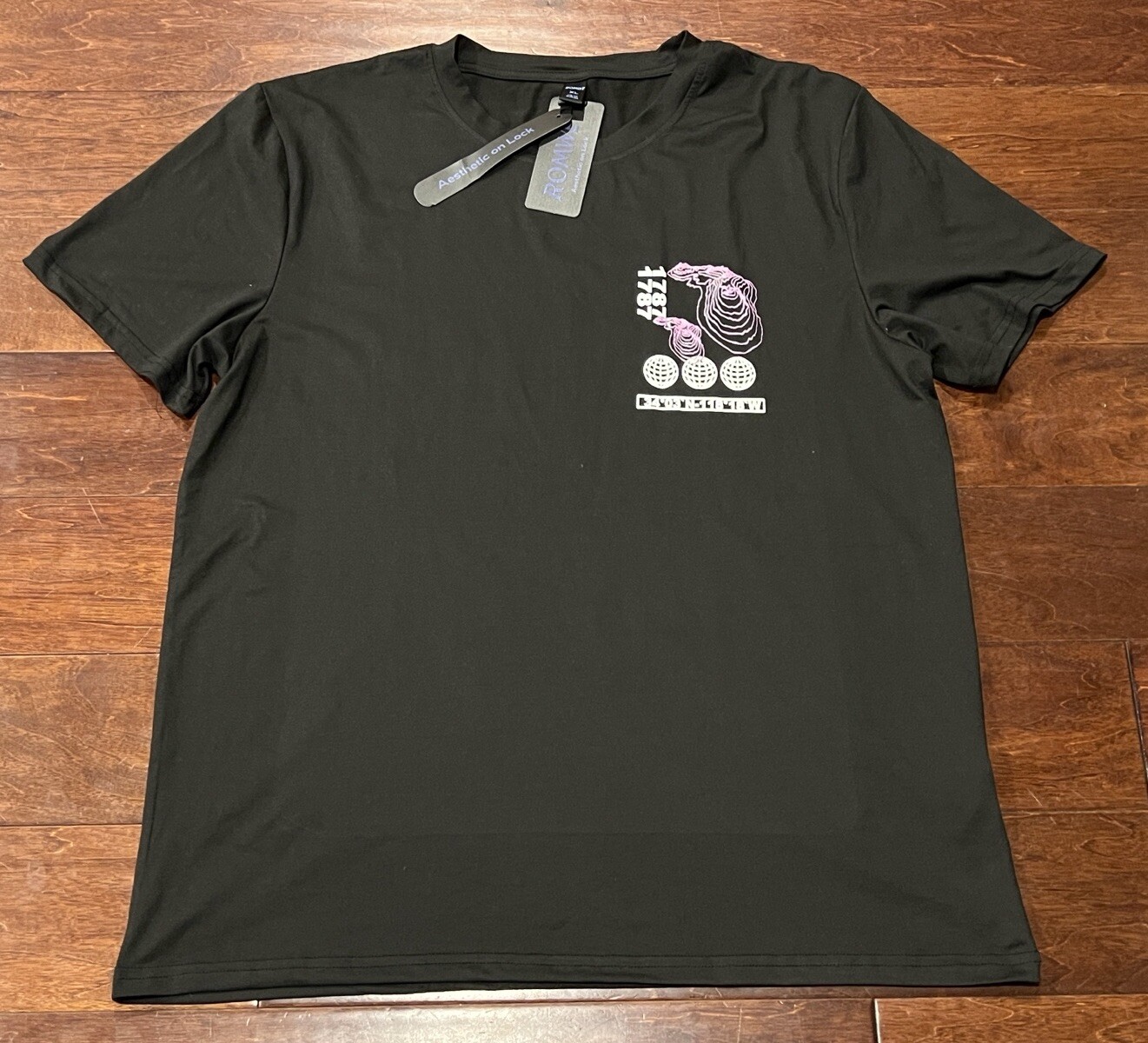 Romwe Black Mens XL Los Angeles City Of Dreams Double Sided Graphic Logo T Shirt