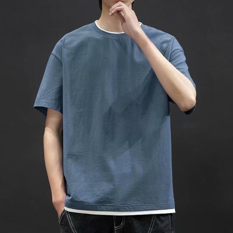 Universal Men’s Polyester Fiber Plain Crew Neck Tee Short Sleeves T-Shirt M-3XL