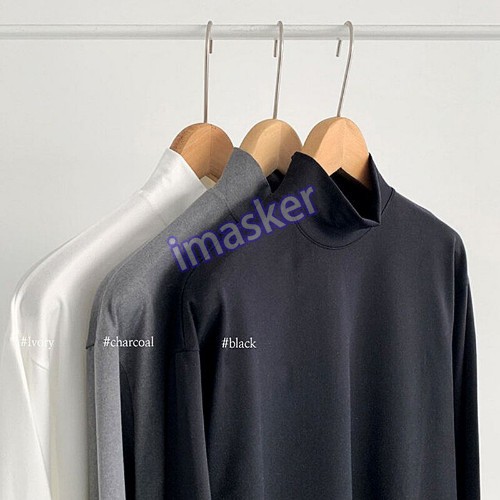 Winter Half-high Collar T Shirt for Men Fashion Long Sleeve T Shirts Men
