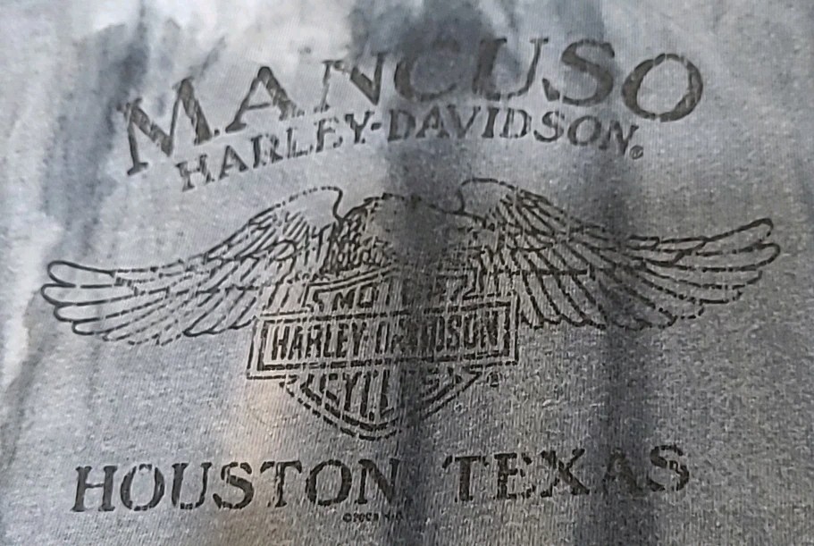 Harley Davidson 2X Blue TieDye T-Shirt Mancuso Houston TX on Genuine H-D Label