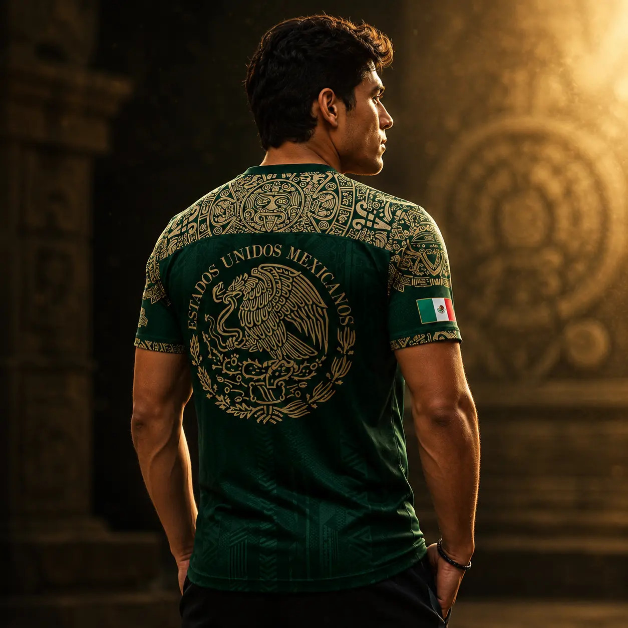 Unisex Mexico National Team Jersey Shirts – Aztec Eagle Snake Graphic Sports Tee