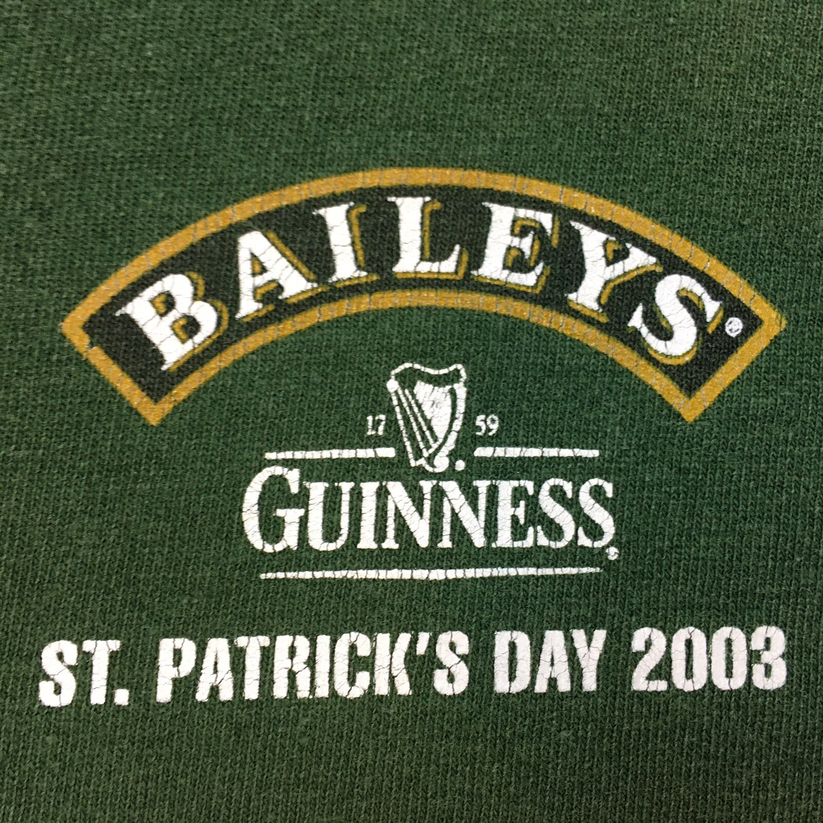 1390 Guinness Baileys St Patricks Day 2003 T-Shirt Size XL Irish Tradition GREEN