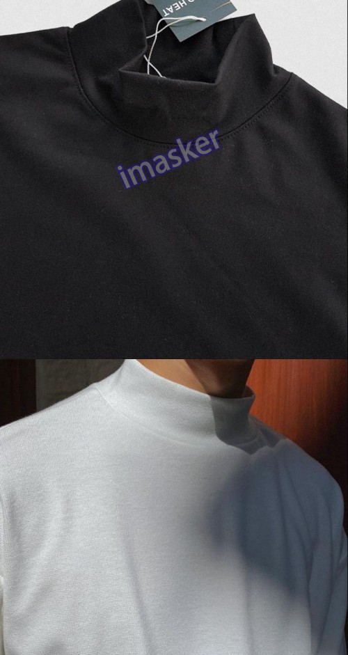 Winter Half-high Collar T Shirt for Men Fashion Long Sleeve T Shirts Men