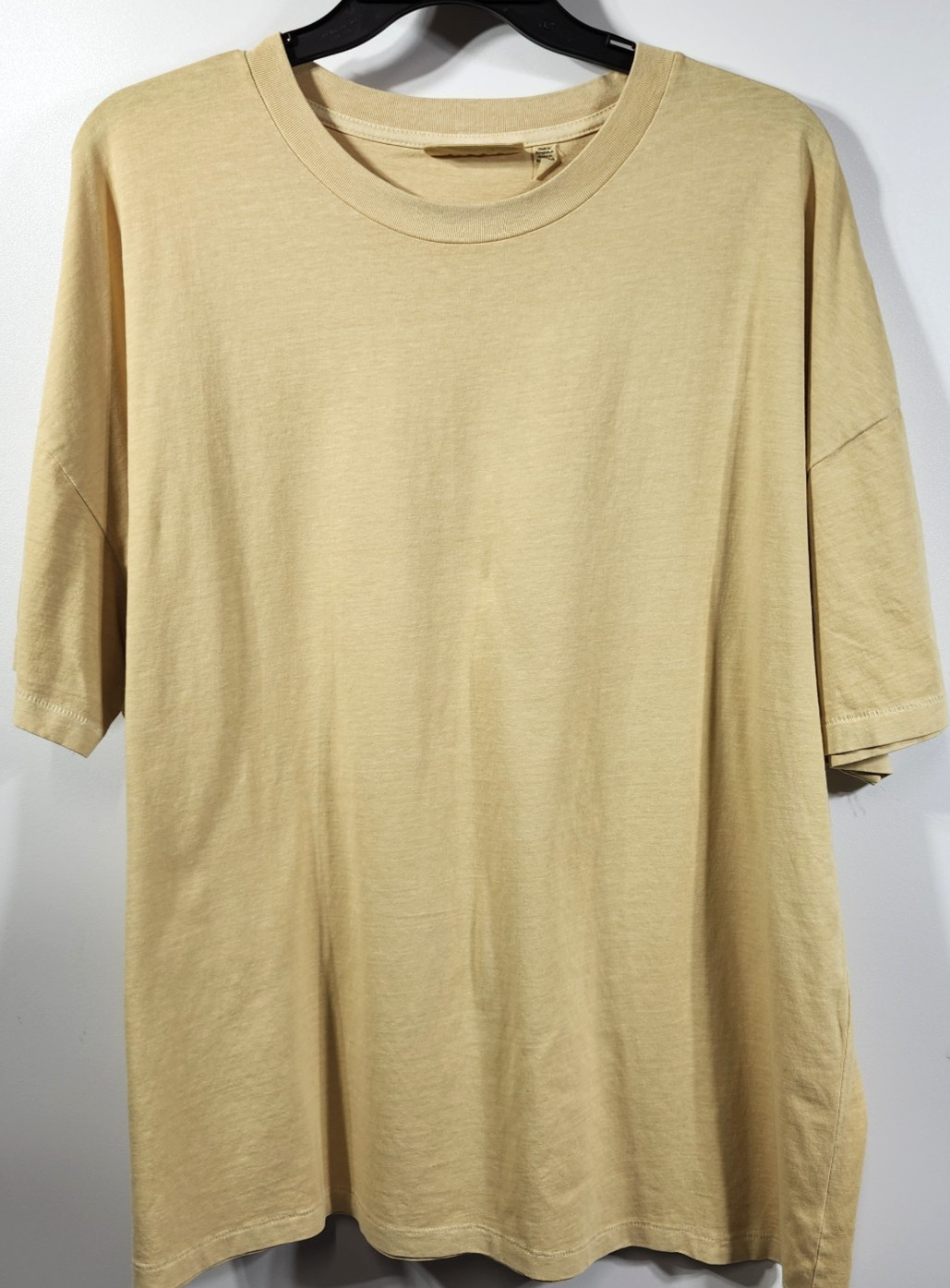 No Boundaries Men’s 2XL Cotton Oversize Tee Short Sleeve Yellow T-Shirt NEW