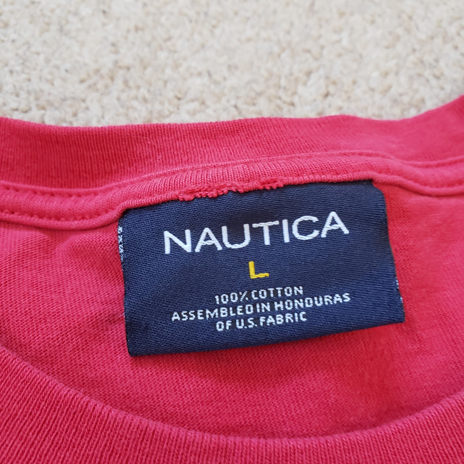 Lot Of 2 Vintage Y2K Nautica Sailing Sz Large Mens T-Shirts Red Yellow NS83