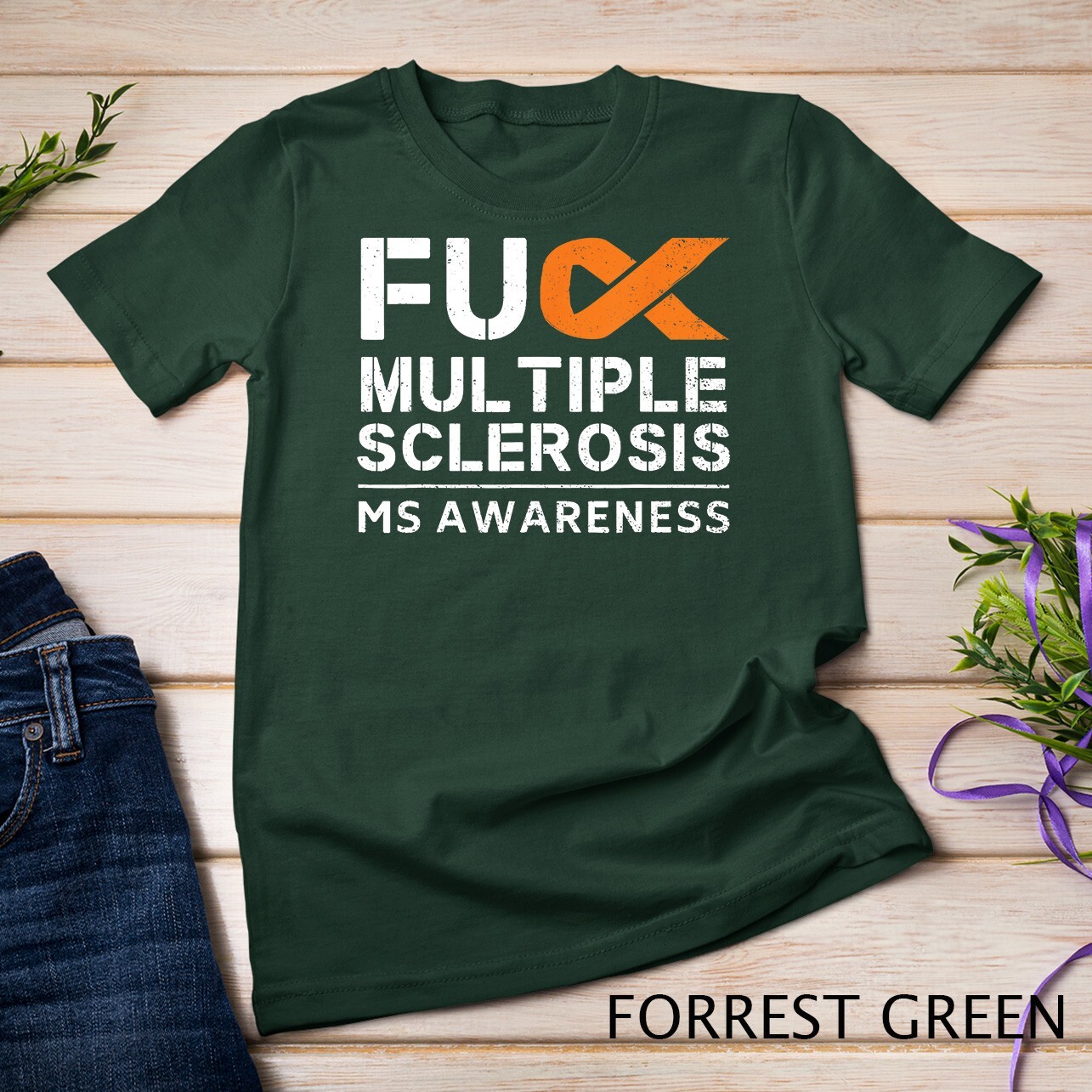 Multiple Sclerosis MS Awareness Support Ribbon Unisex T-shirt